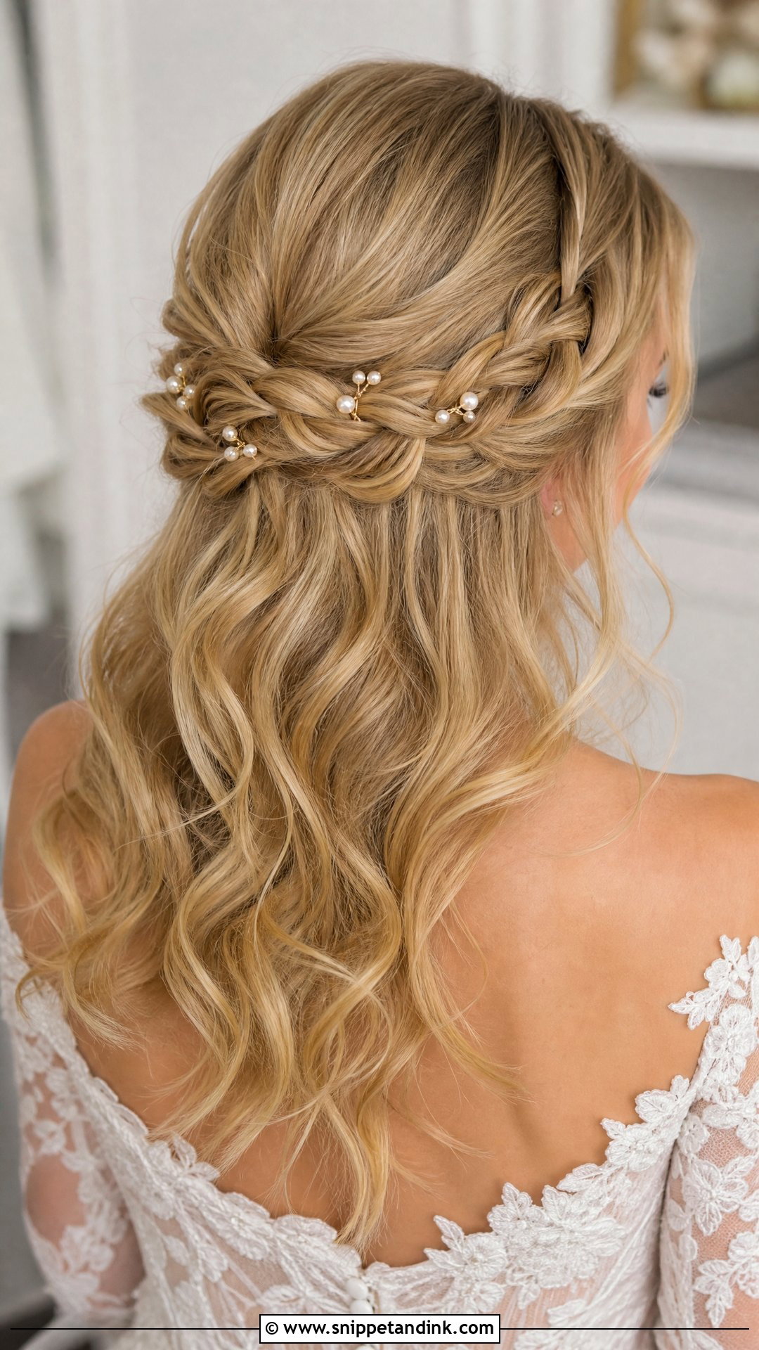 Braided Half Up Wavy Wedding Hair - Snippet and Ink - 20 Wavy Hair Wedding Hairstyles