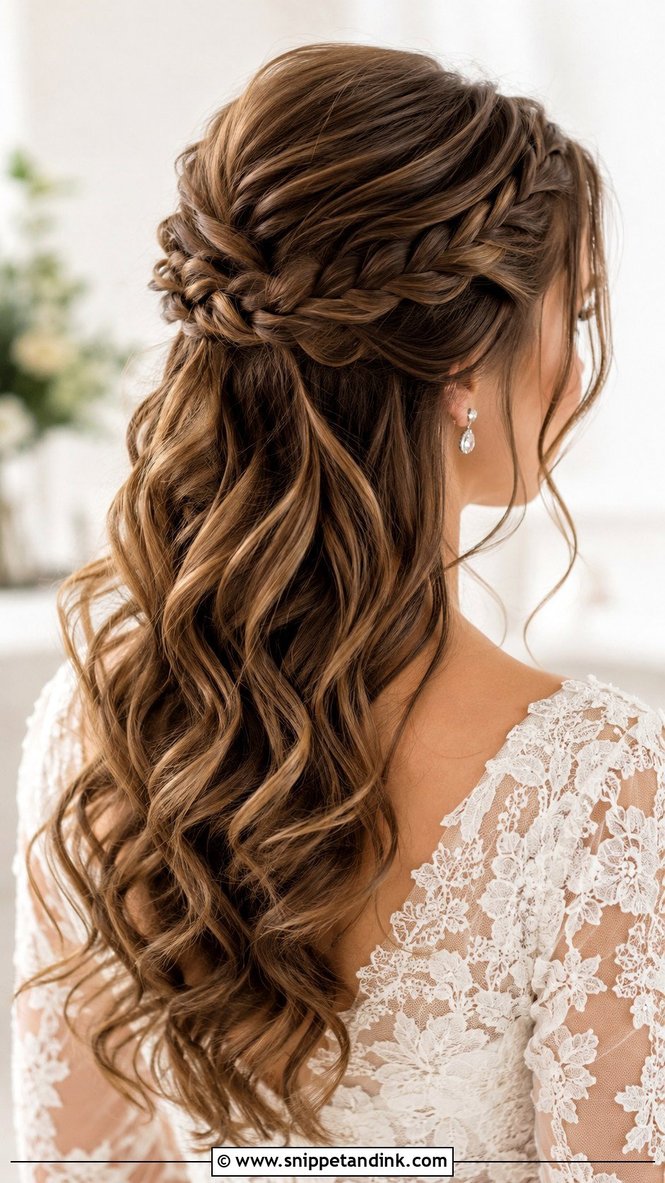 Braided Half Up Wedding Hair - Snippet and Ink - 15 Mostly Down Wedding Hair Ideas
