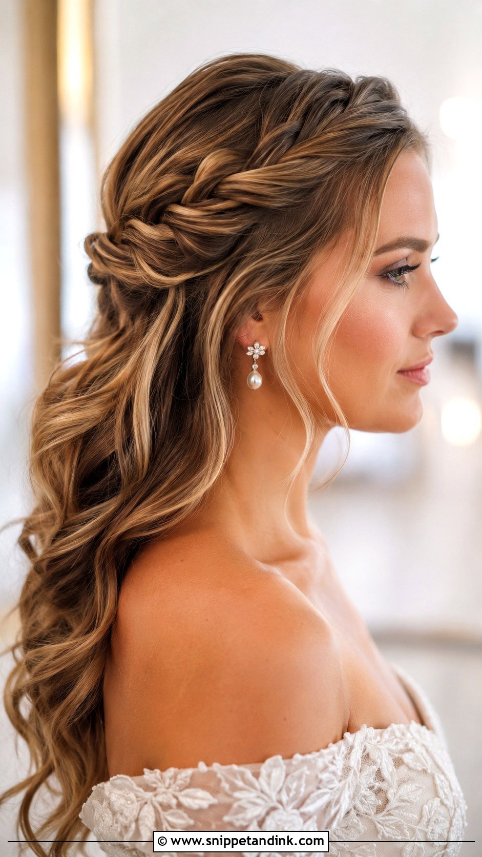 Braided Half Up Wedding Hair - Snippet and Ink - 15 Wedding Hair Down Out of Face Ideas