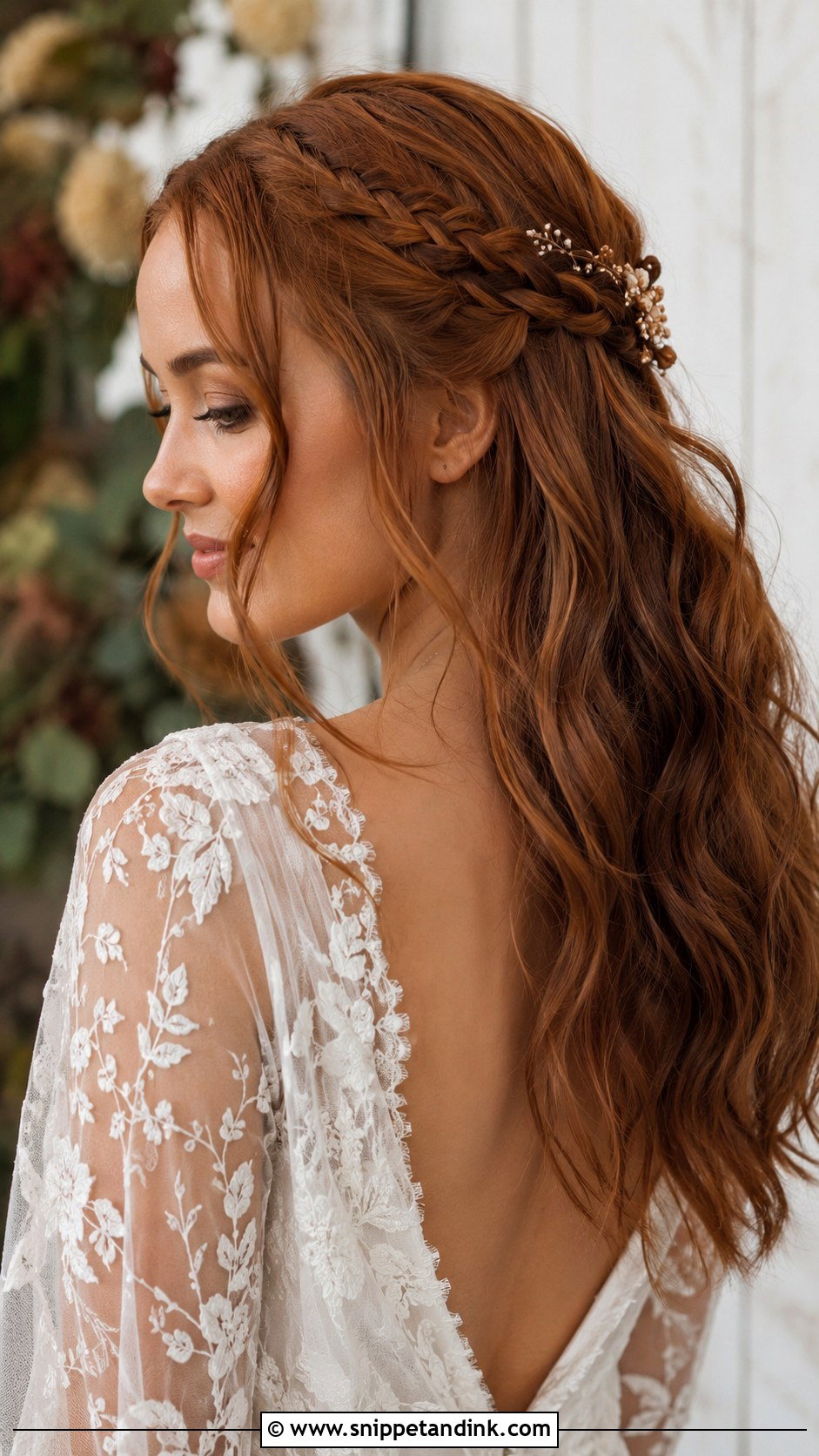 Braided Half Up Wedding Hair - Snippet and Ink - 20 Medium Half-Up Half-Down Wedding Hair Ideas