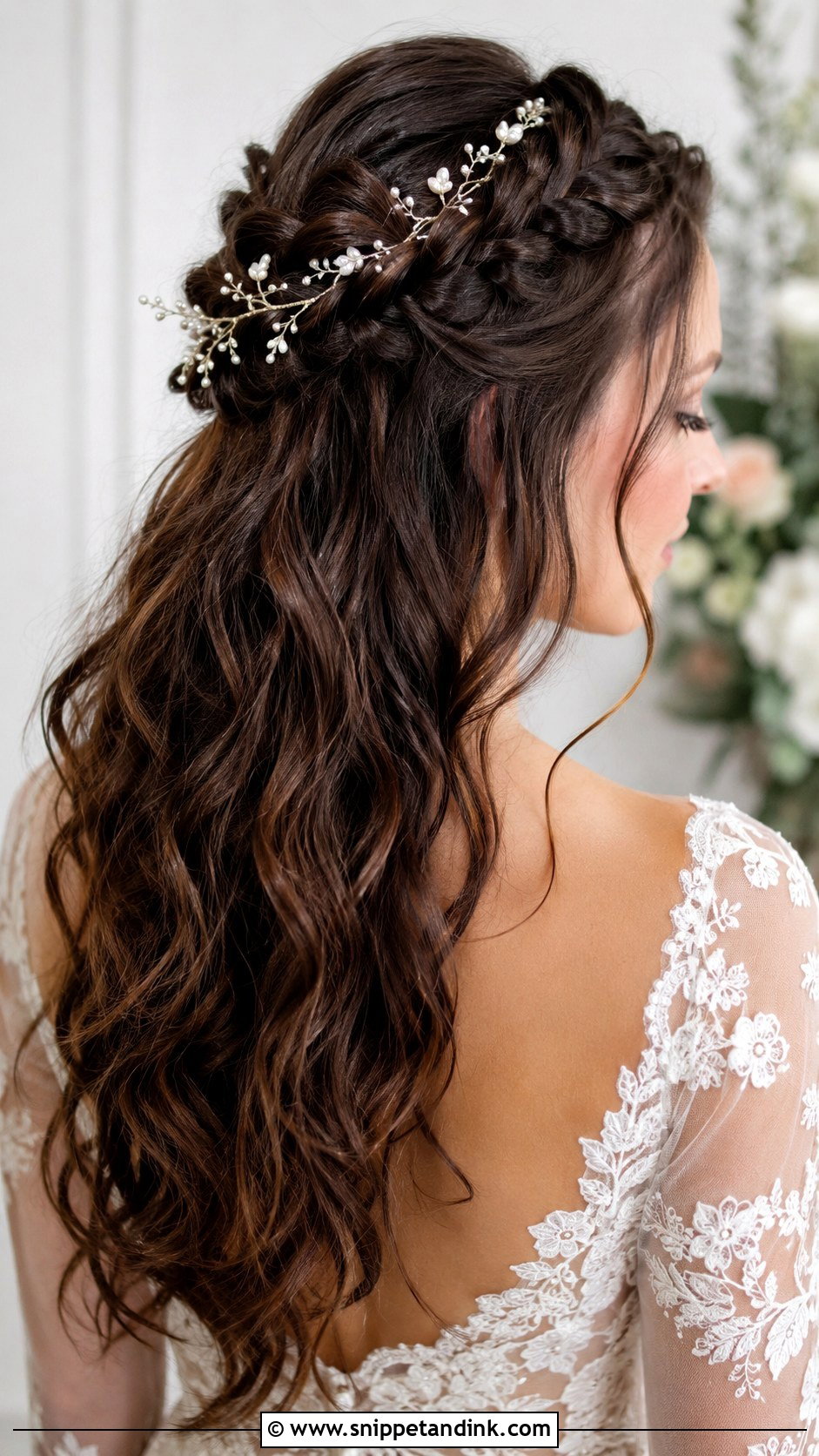 Braided Half Up Wedding Hair - Snippet and Ink - 20 Wedding Hair Long Down Ideas