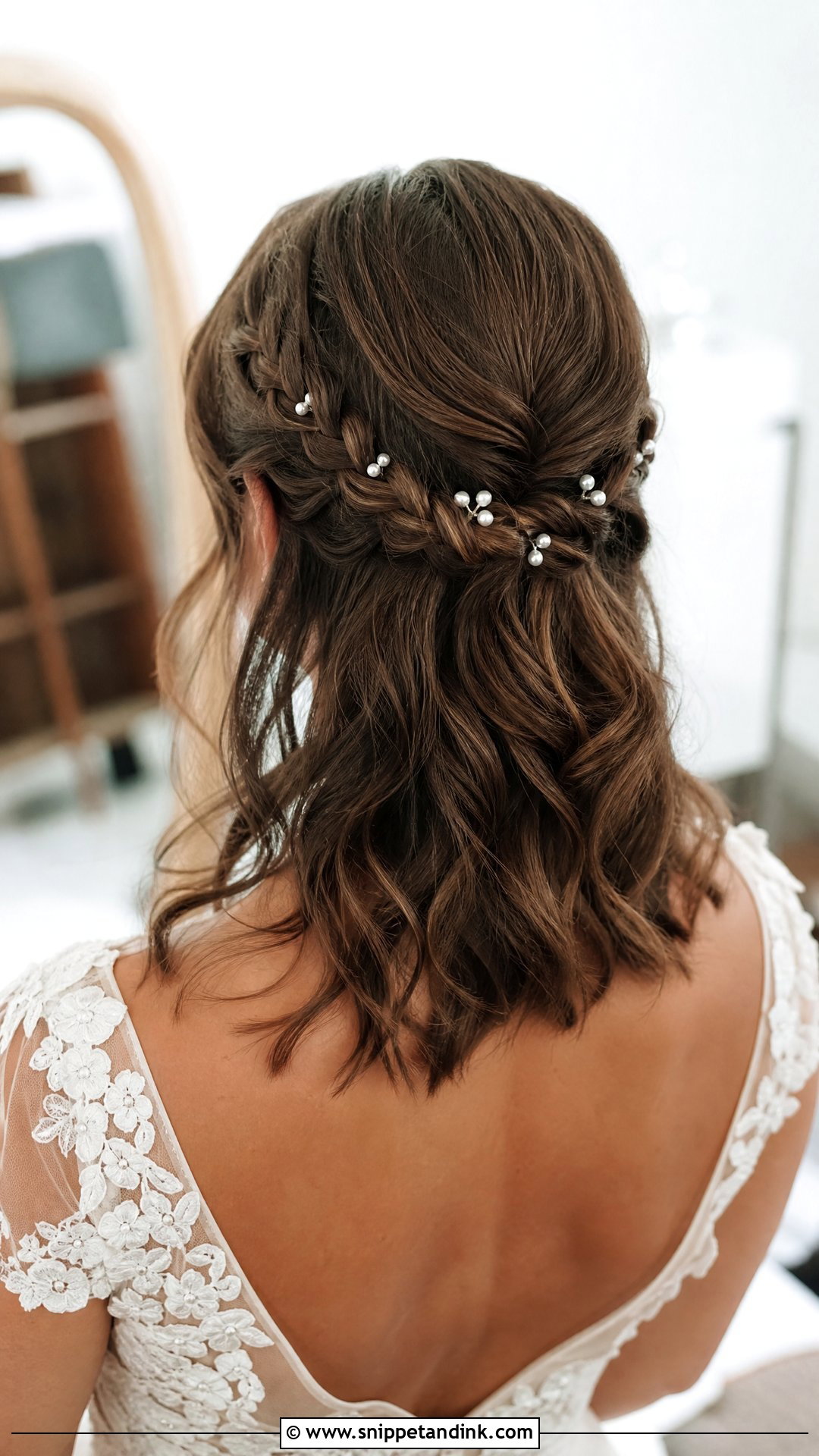 Braided Half Up Wedding Hair For Shoulder Length Hair - Snippet and Ink - 20 Simple Wedding Hairstyles for Short Hair Shoulder Length
