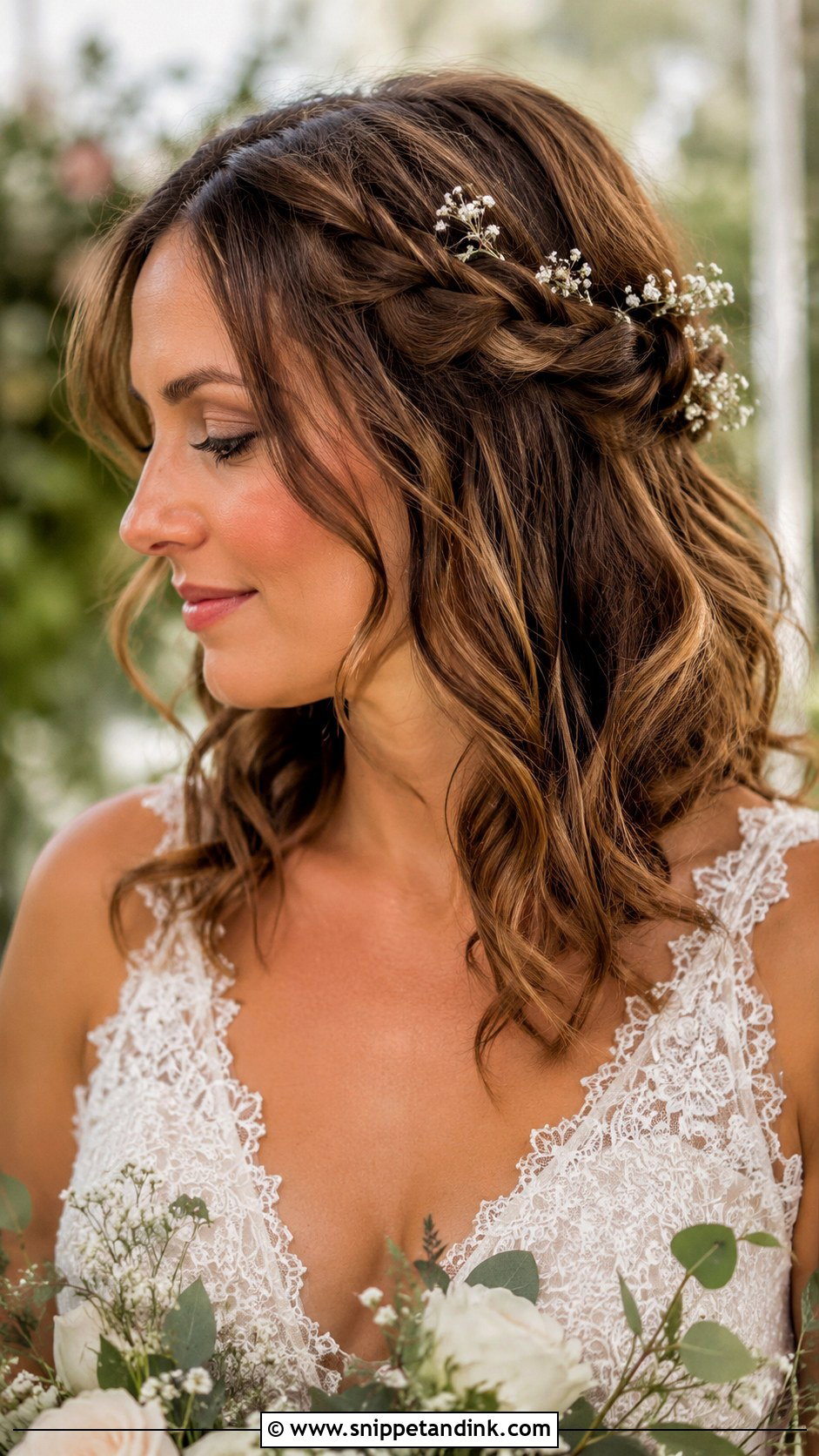 Braided Half Up Wedding Hair Medium Length - Snippet and Ink - 15 Wedding Hairstyles Down Medium Length