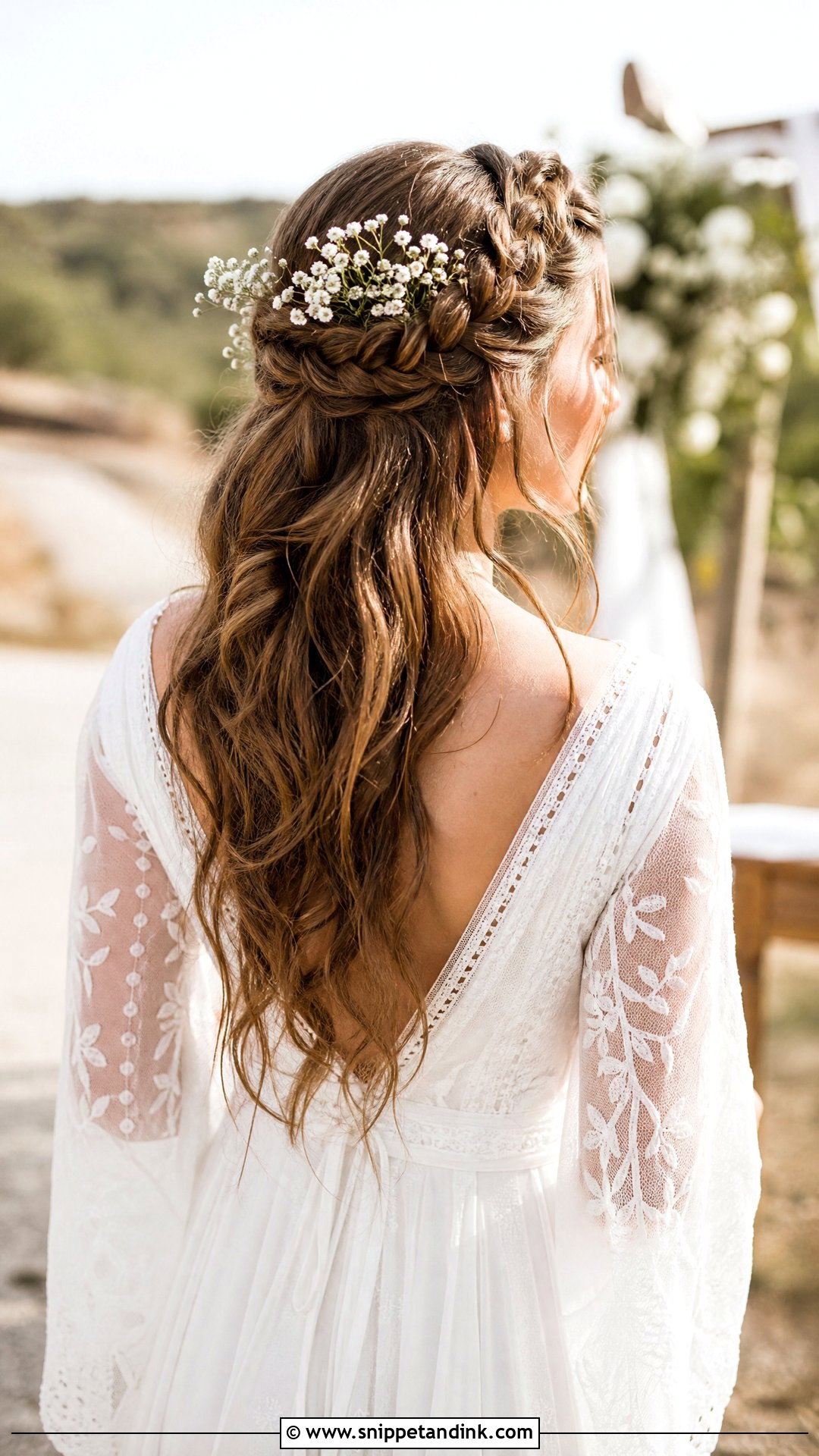 Braided Half Up Wedding Hair for Medium Hair - Snippet and Ink - 20 Medium Hair Wedding Styles