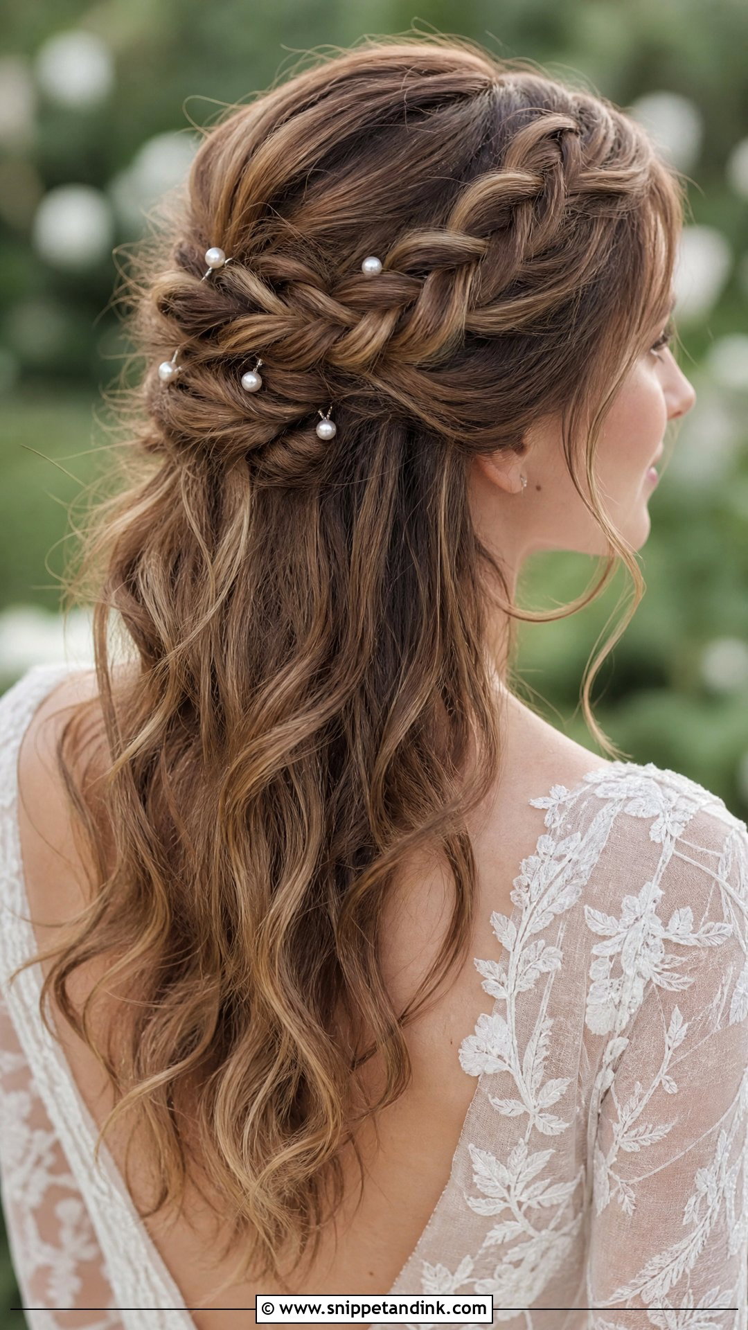 Braided Half Up Wedding Hairstyle - Snippet and Ink - 30 Bride Wedding Hair Styles