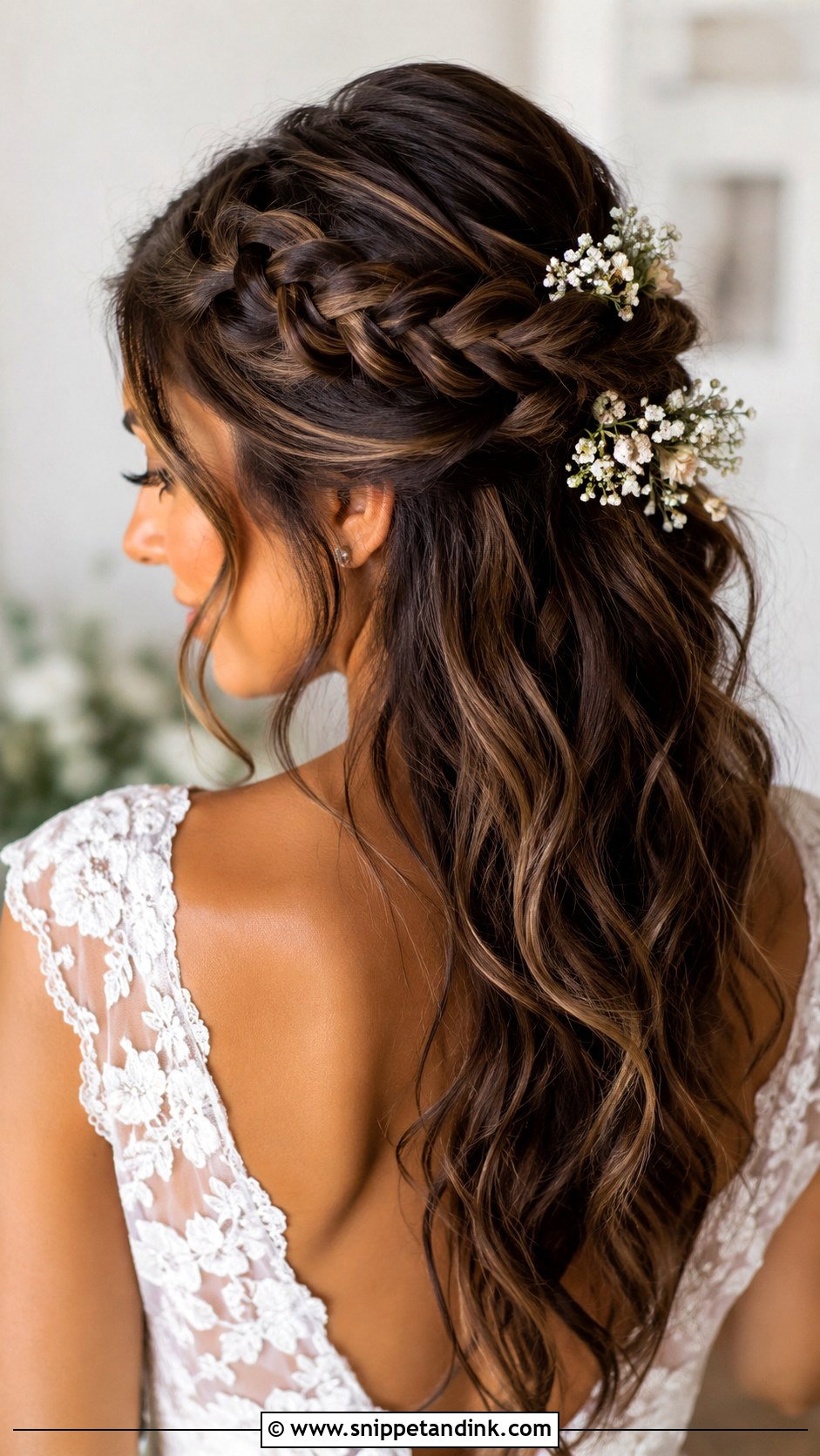 Braided Half Up Wedding Hairstyle - Snippet and Ink - 20 Medium Length Hair Styles Wedding