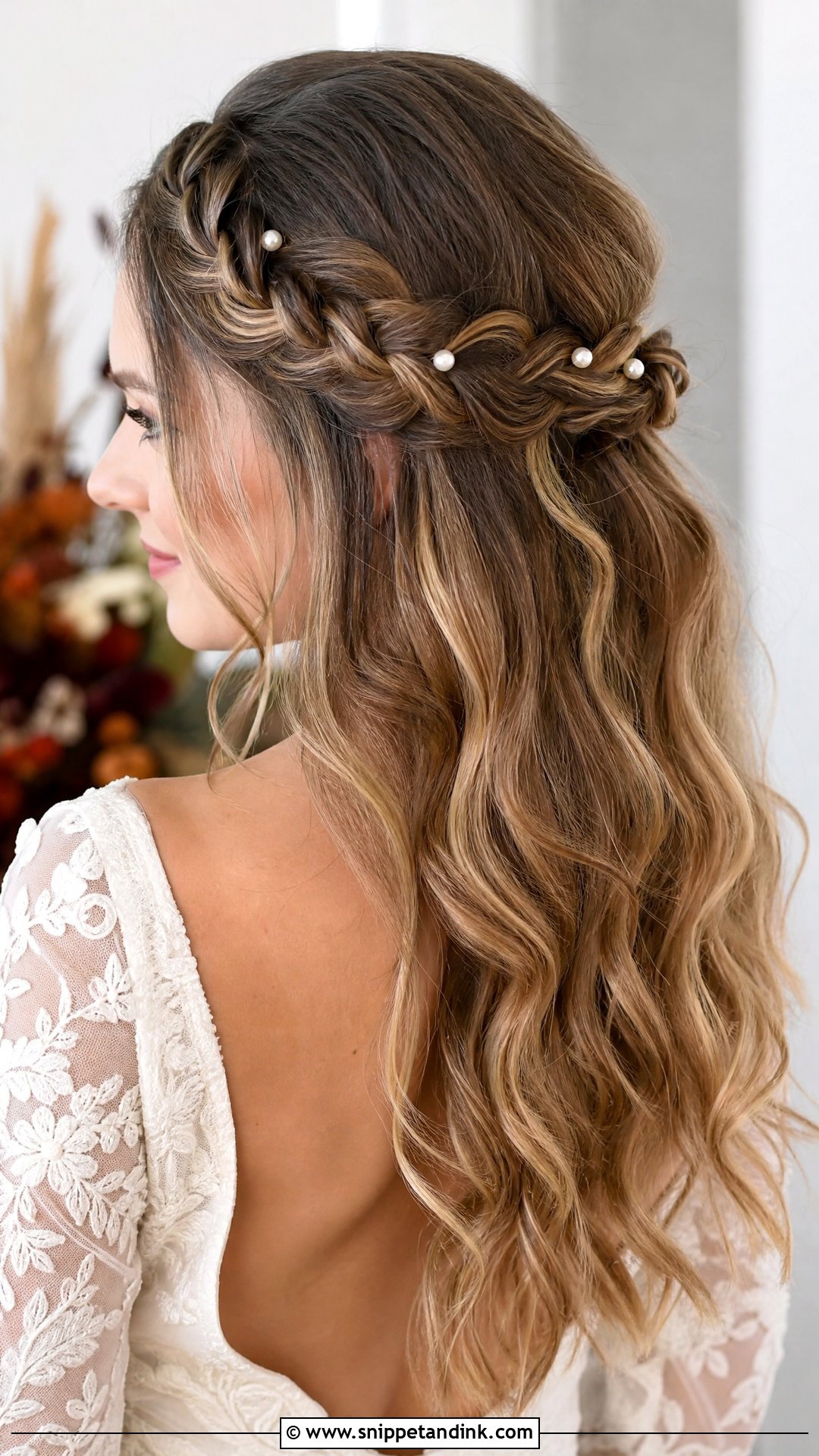 Braided Half Up Wedding Hairstyle - Snippet and Ink - 20 Mid Length Hair Wedding Styles