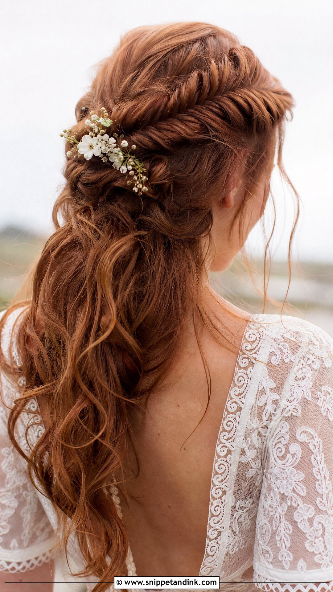 Braided Half Up Wedding Hairstyle - Snippet and Ink - 20 Mid Length Wedding Hairstyles