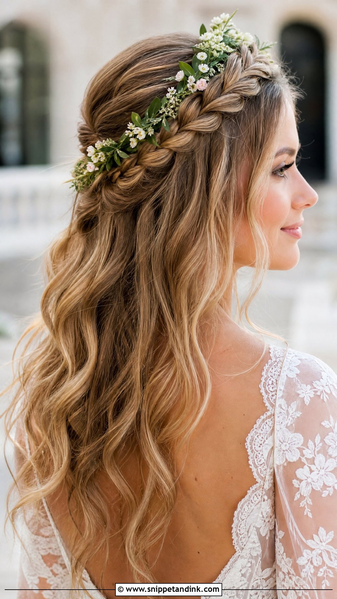 Braided Half Up Wedding Hairstyle - Snippet and Ink - 20 Trendy Wedding Hairstyles