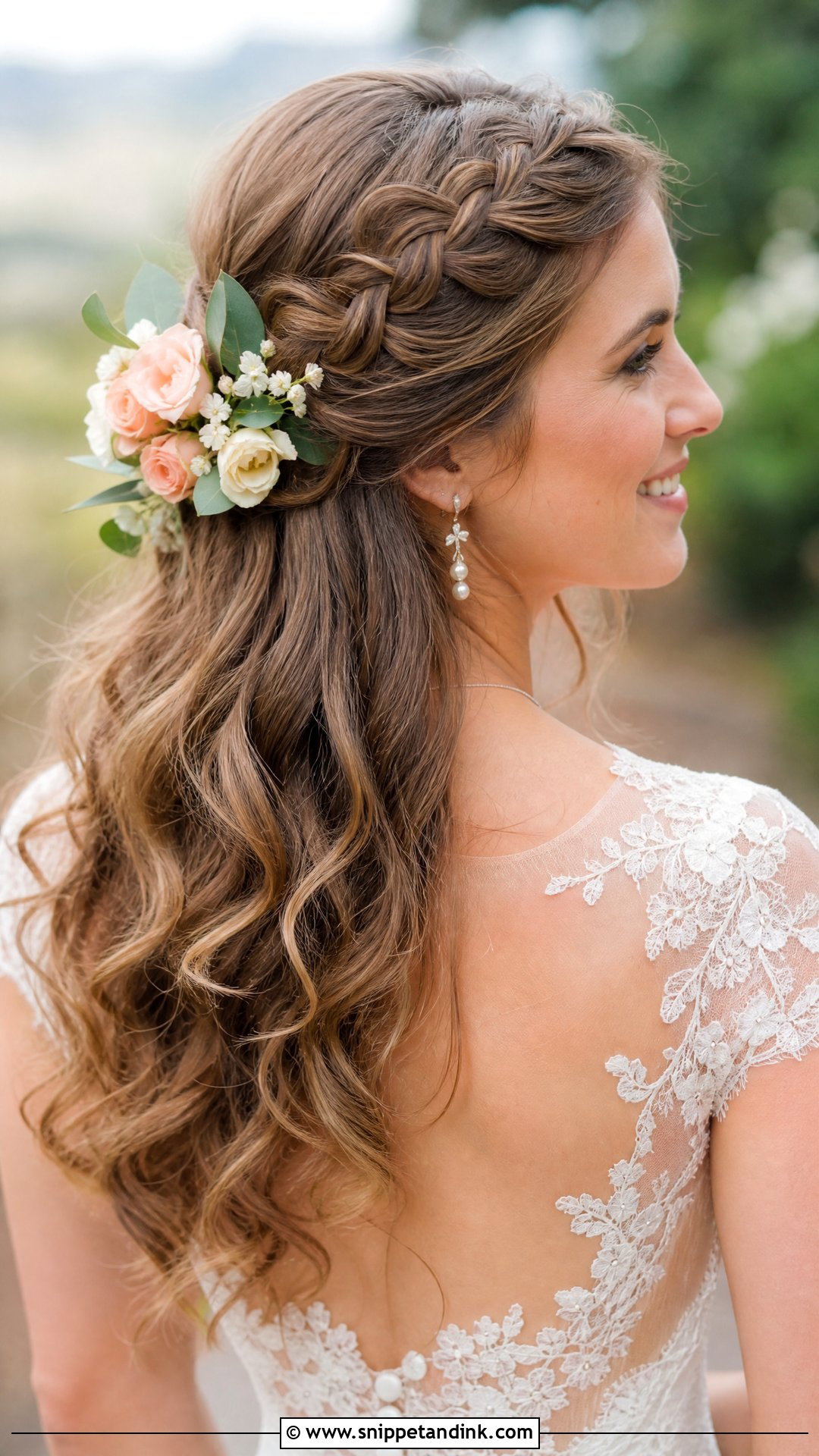 Braided Half Up Wedding Hairstyle - Snippet and Ink - 30 Bride Hairstyle Ideas
