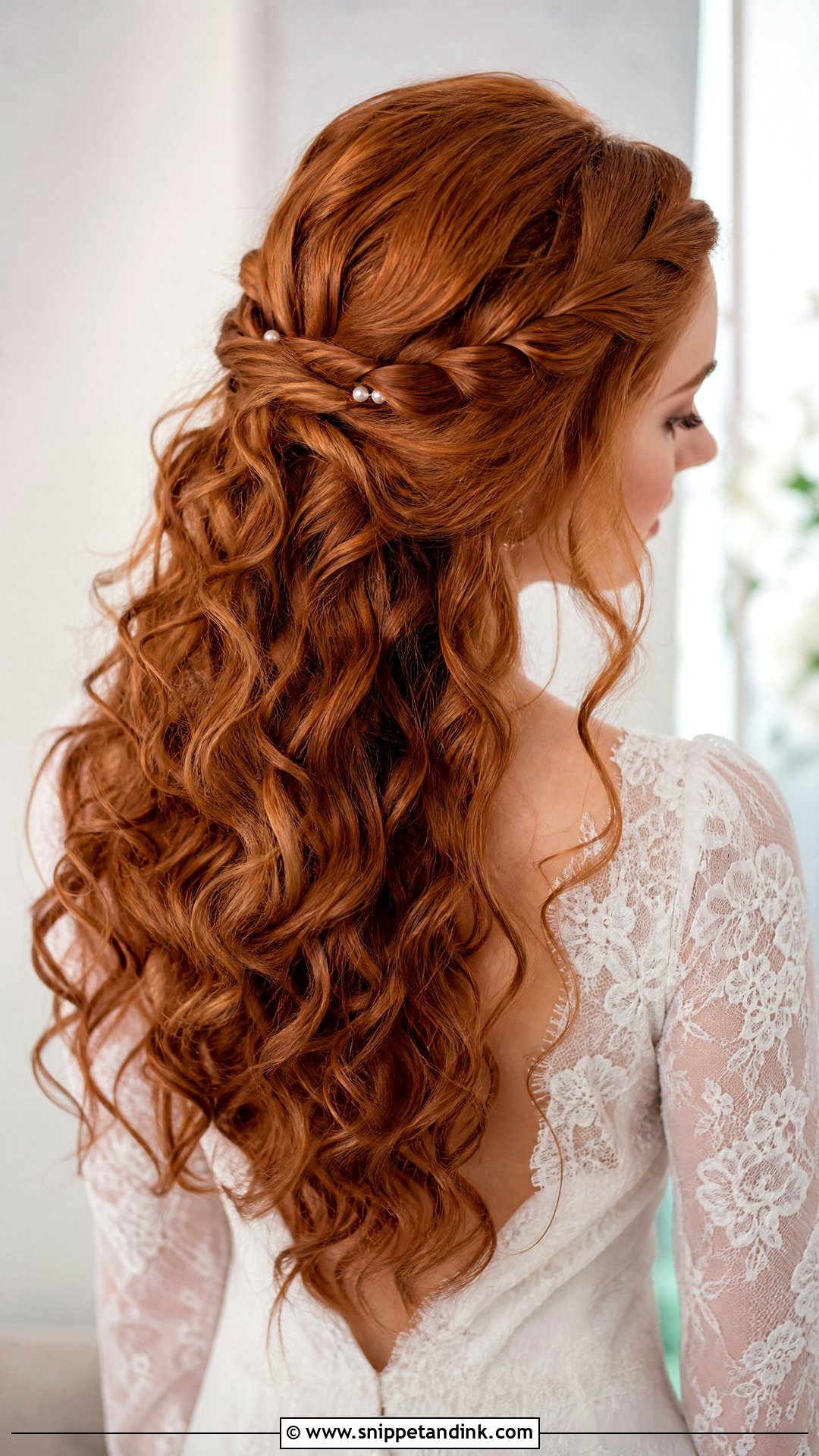 Braided Half Up Wedding Hairstyle For Curly Hair - Snippet and Ink - 15 Wedding Hairstyles for Long Curly Hair