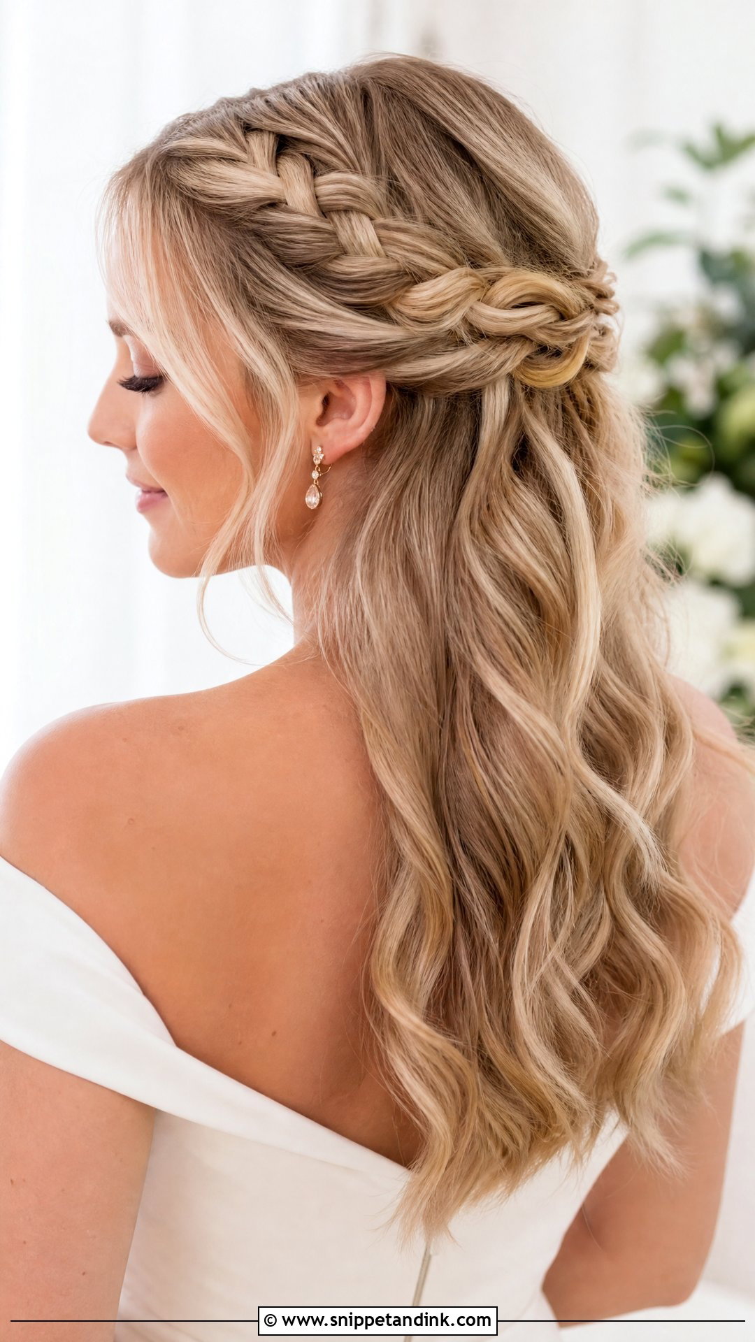 Braided Half Up Wedding Hairstyle For Long Hair - Snippet and Ink - 15 Braided Wedding Style Ideas Hairstyles for Long Hair