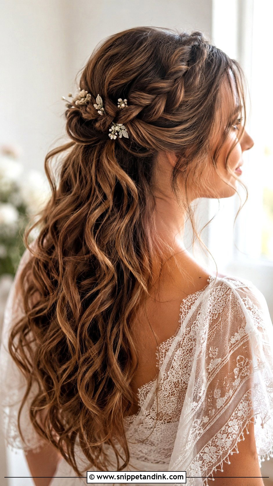 Braided Half Up Wedding Hairstyle With Curls - Snippet and Ink - 15 Wedding Hairstyle with Curls