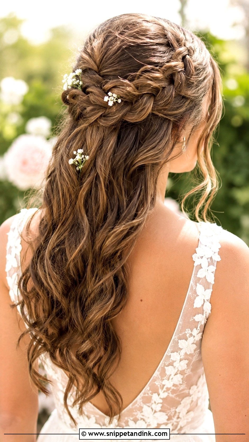 Braided Half Up Wedding Hairstyle for Long Hair - Snippet and Ink - 25 Hairstyle for Long Hair Wedding Ideas