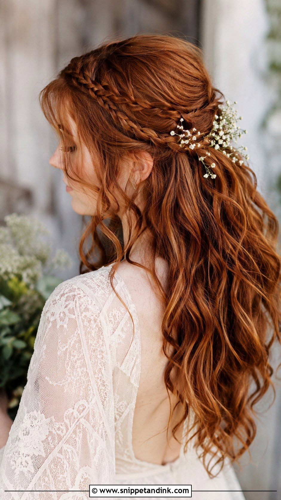 Braided Half Up Wedding Hairstyle - Snippet and Ink - 20 Half-Up Half-Down Wedding Hair Inspo Ideas
