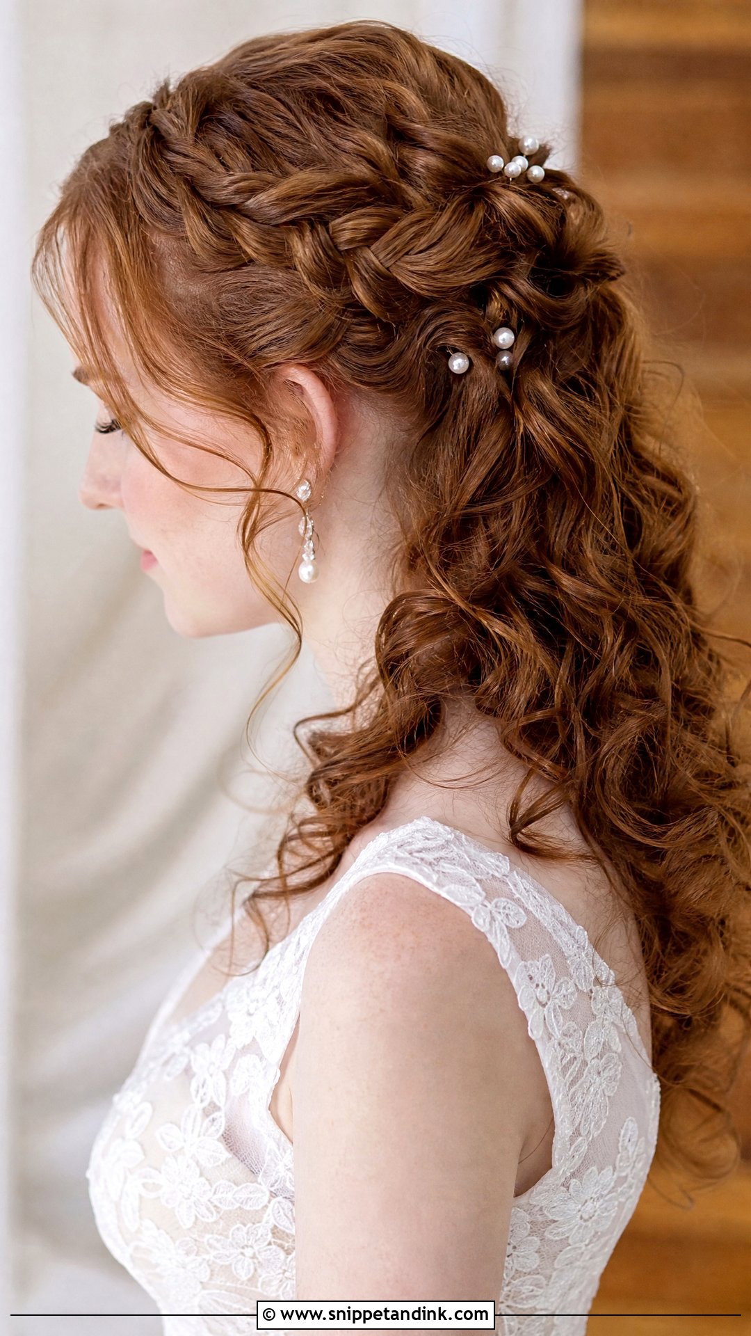 Braided Half Up With Curls - Snippet and Ink - 20 Bridal Hair with Braid Ideas
