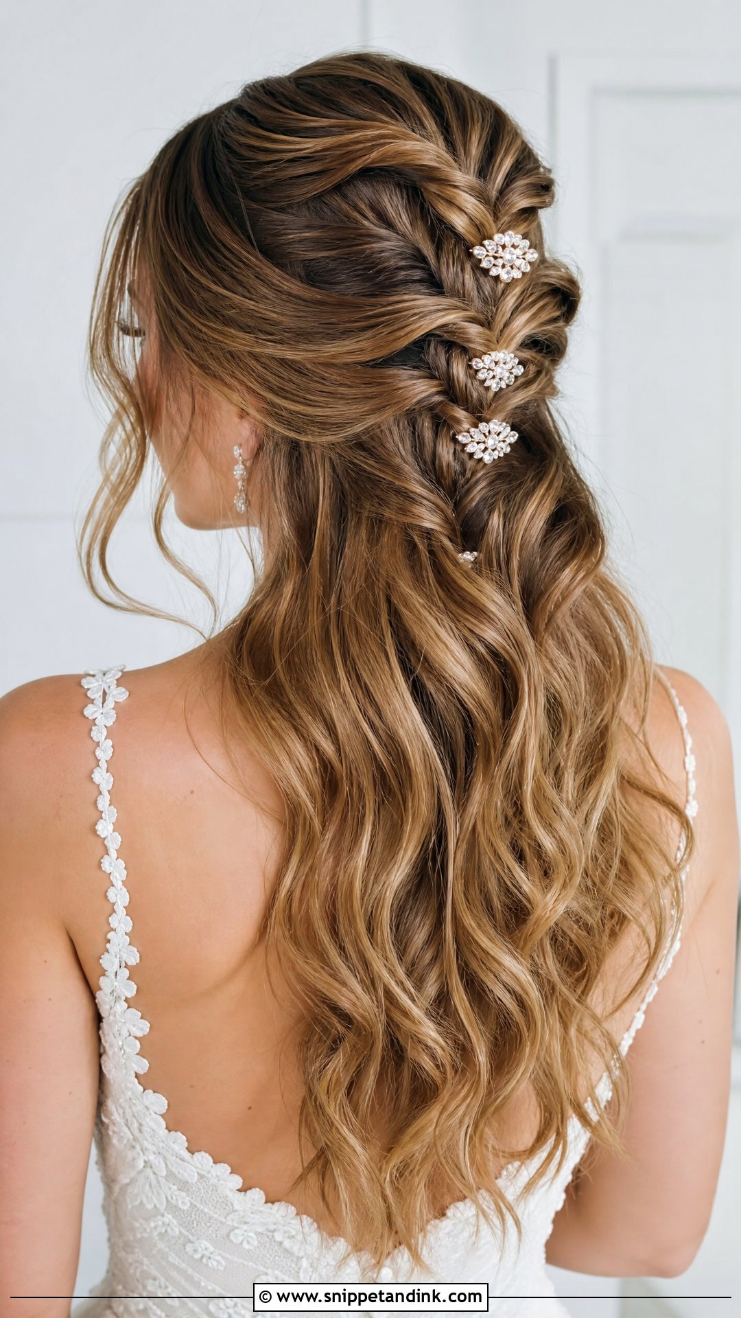 Braided Half Up With Hair Accessories Wedding Style - Snippet and Ink - 20 Half-Up Half-Down Wedding Hair Braids