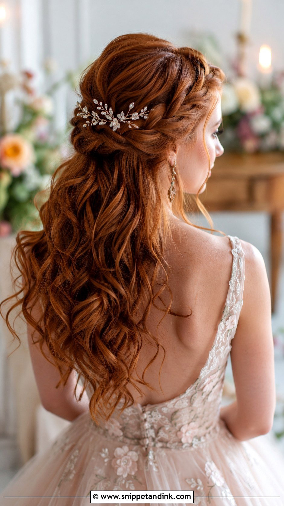 Braided Half Up With Loose Curls - Snippet and Ink - 25 Half-Up Mother of the Bride Hair Ideas