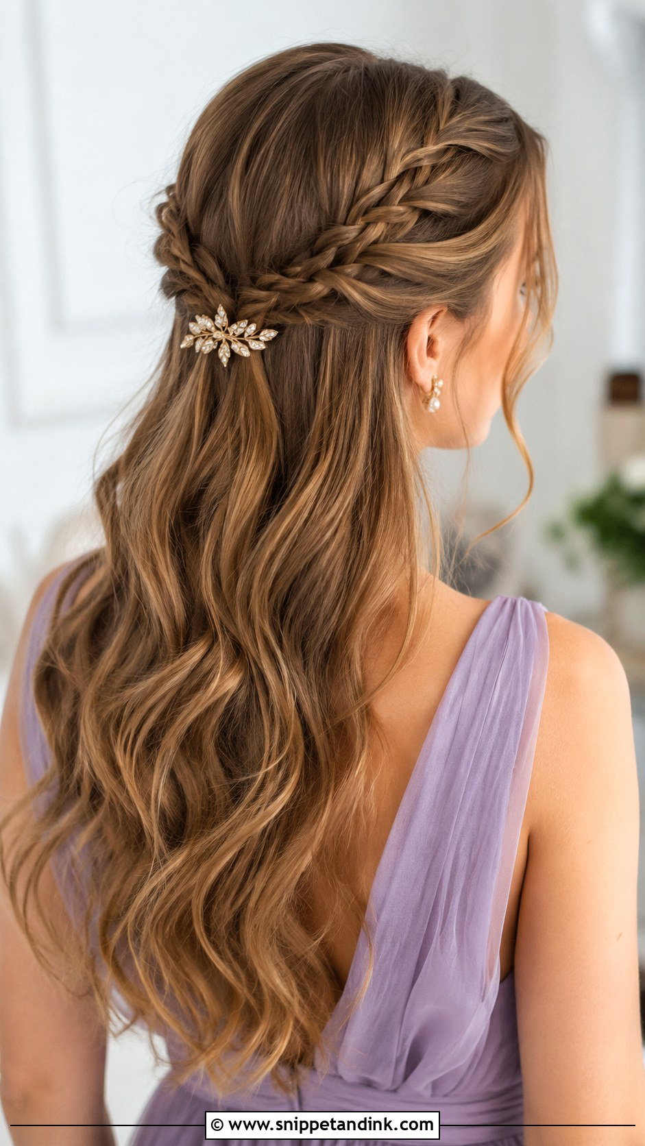 Braided Half Up With Loose Ends - Snippet and Ink - 20 Medium Length Wedding Guest Hair Ideas