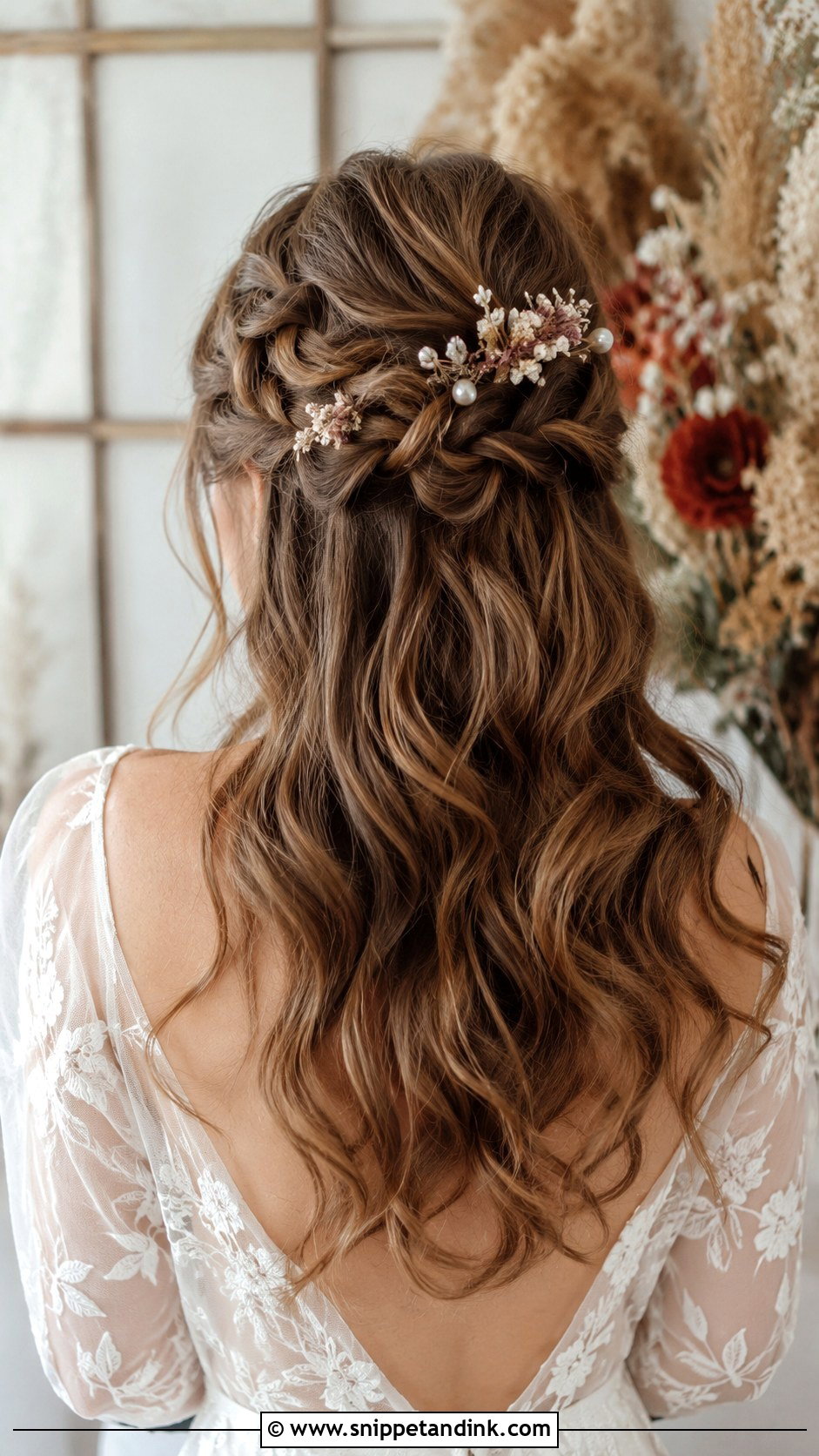 Braided Half Up With Loose Waves - Snippet and Ink - 20 Romantic Wedding Hairstyles