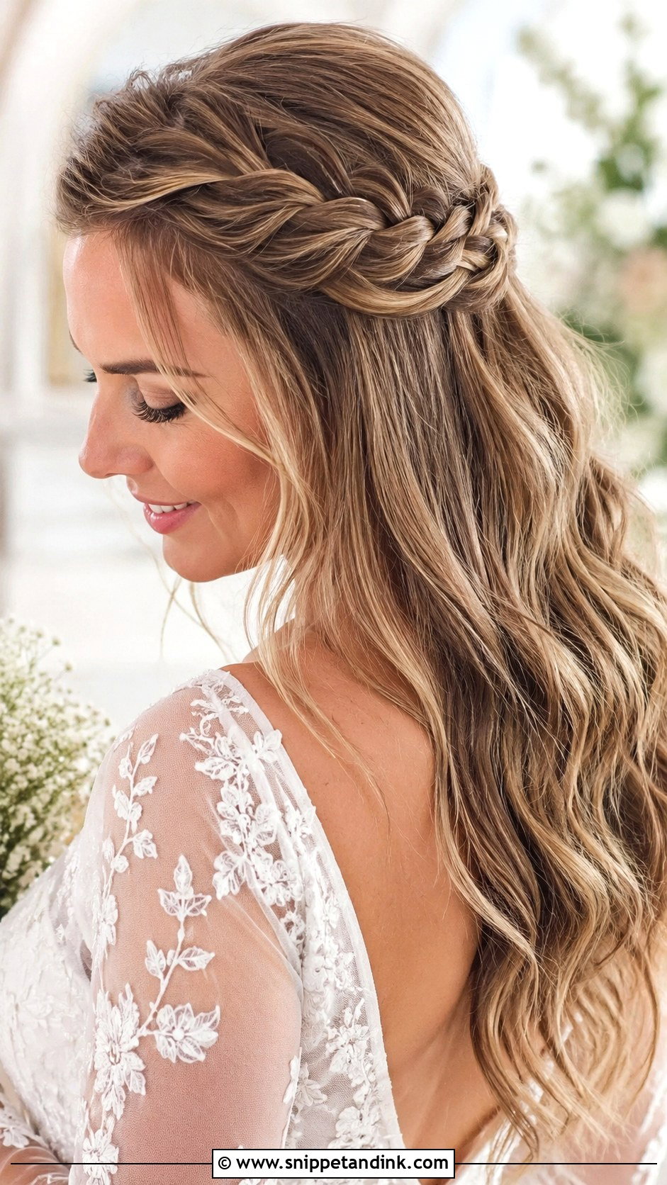 Braided Half Up With Tucked Front - Snippet and Ink - 20 Hair Behind Ears Wedding Hairstyles