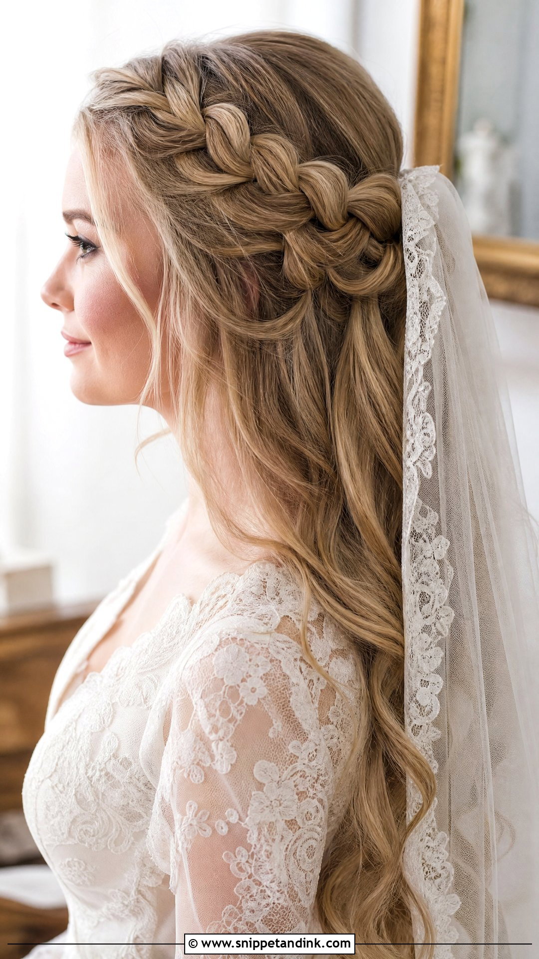 Braided Half Up With Veil - Snippet and Ink - 20 Bridal Hair Style Ideas