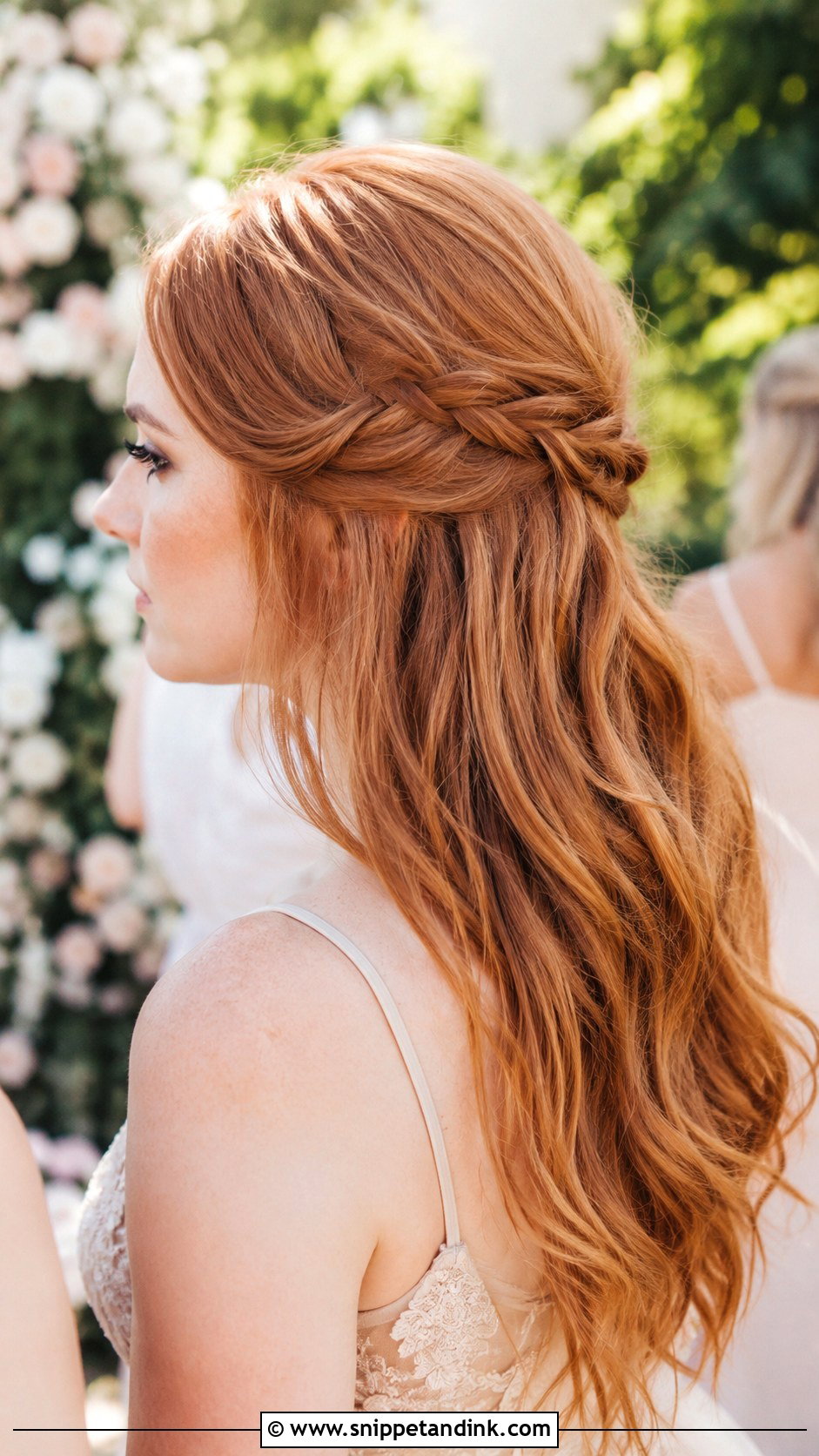 Braided Half Up With Waves - Snippet and Ink - 20 Bridal Party Hairstyles