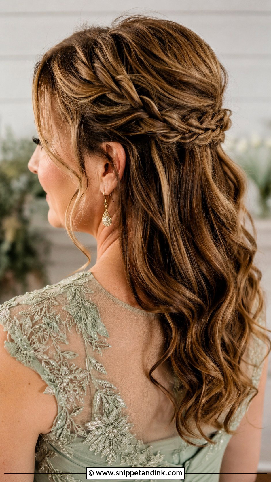 Braided Half Up for Mother of the Bride - Snippet and Ink - 25 Wedding Hair for Mother of the Bride Ideas