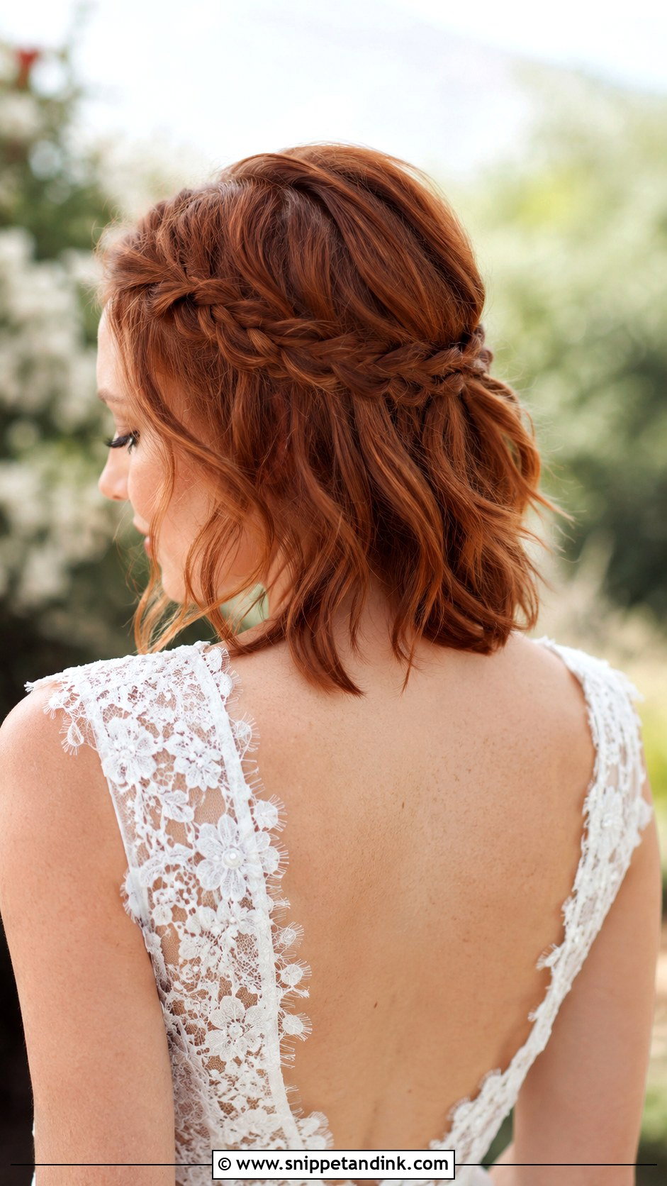 Braided Half Up for Short Hair - Snippet and Ink - 25 Half-Up Short Hair Wedding Ideas