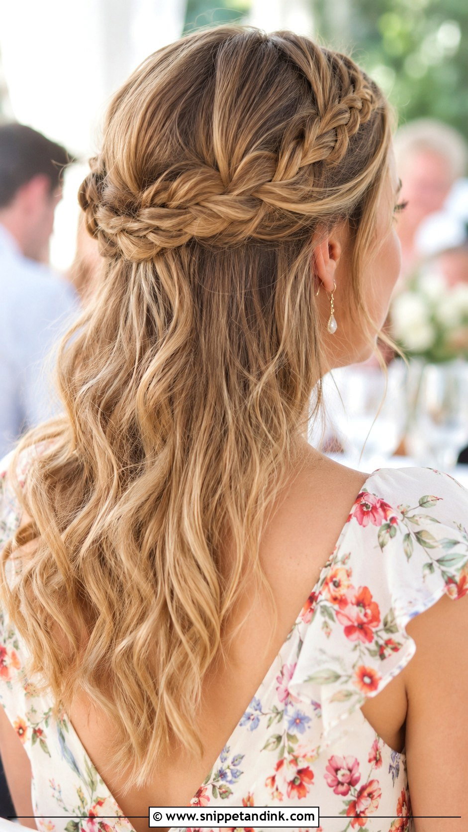 Braided Half Updo - Snippet and Ink - 30 Medium Length Hair Styles Wedding Guest