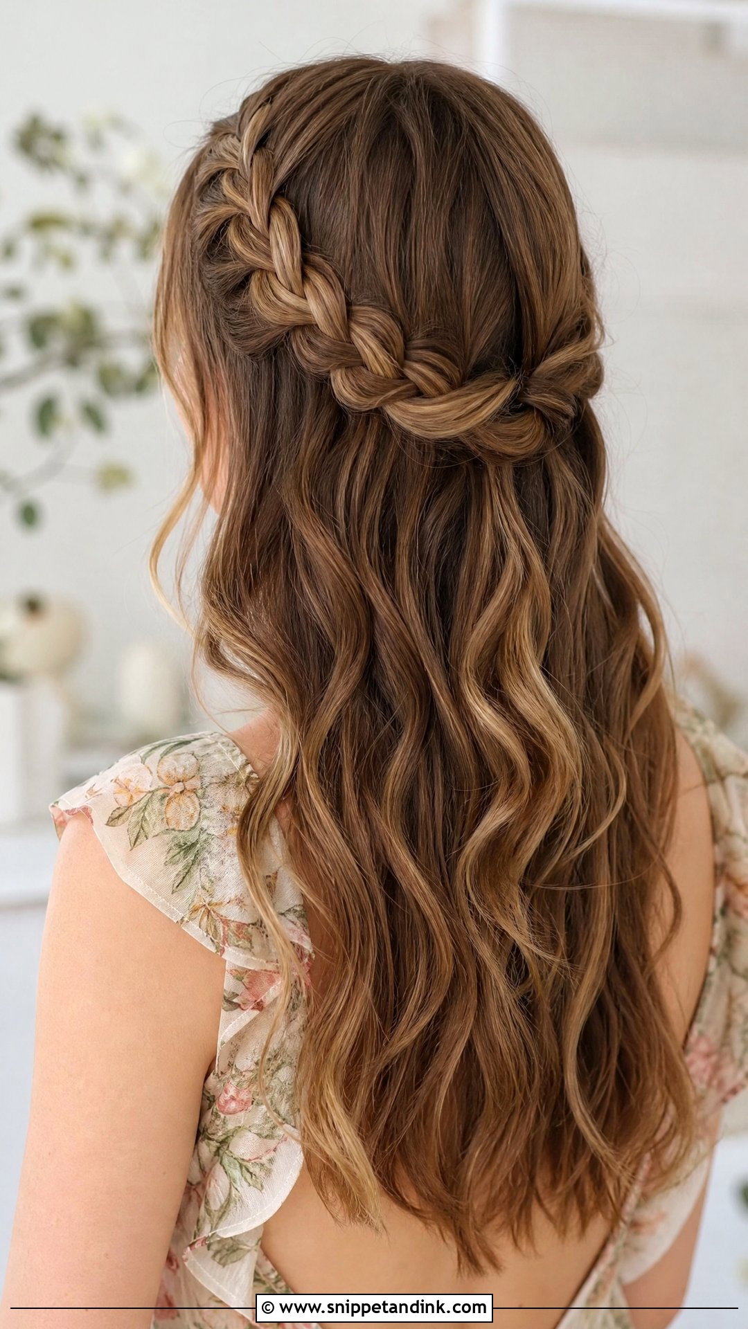 Braided Half Updo - Snippet and Ink - 30 Medium Wedding Guest Hairstyles