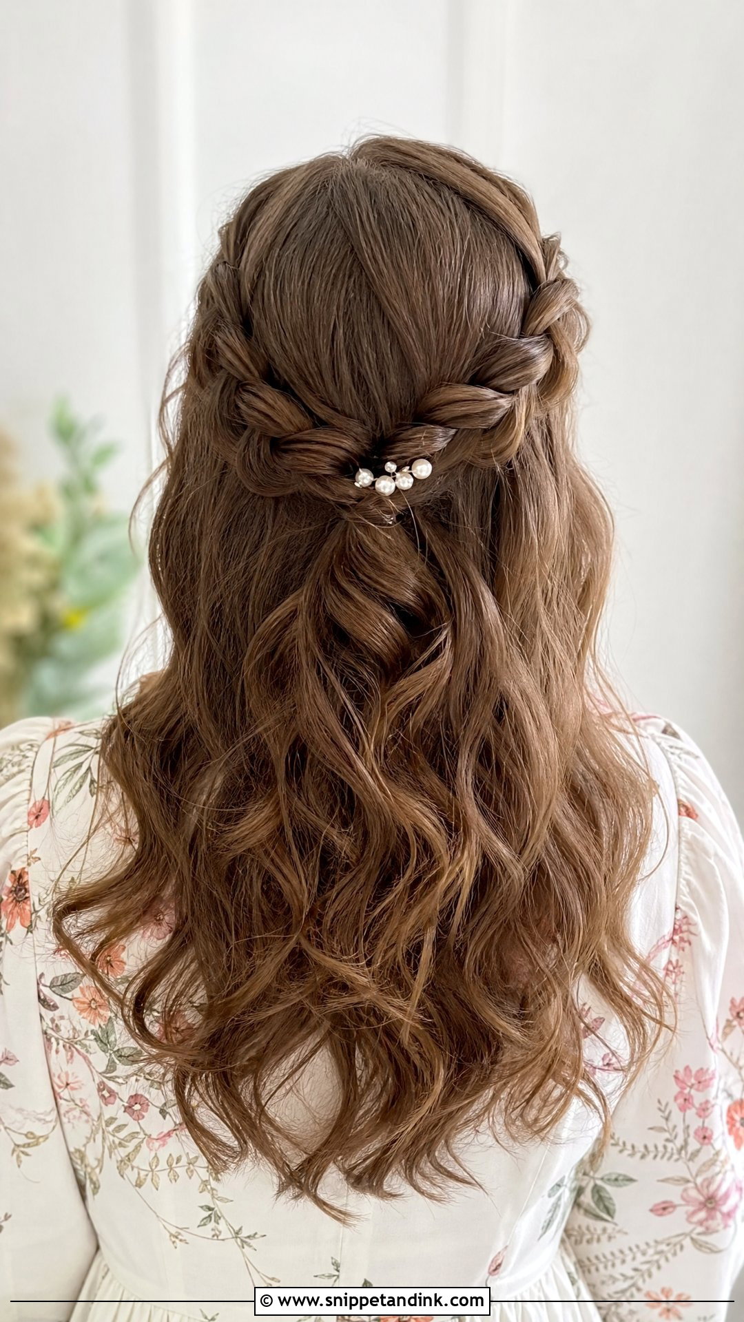 Braided Half Updo - Snippet and Ink - 20 Medium Length Hair Styles for Wedding Guest