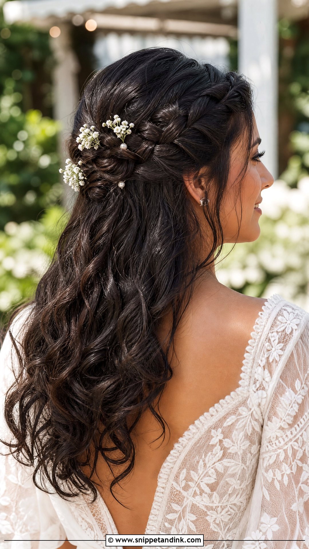 Braided Half Updo - Snippet and Ink - 20 Wedding Guest Long Hairstyles