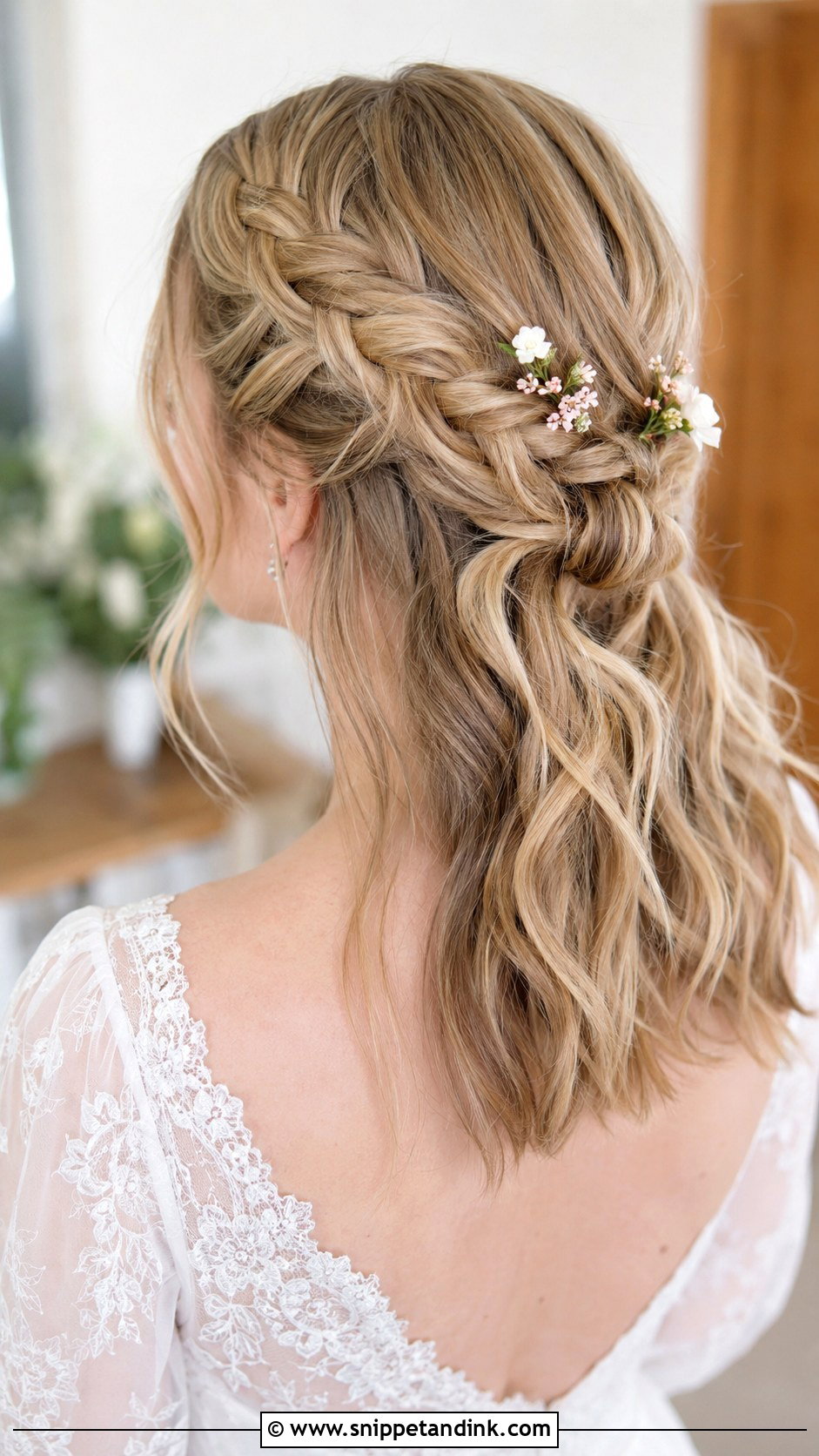 Braided Half Updo For Medium Length Hair Wedding - Snippet and Ink - 15 Half Updos for Medium Length Hair Wedding