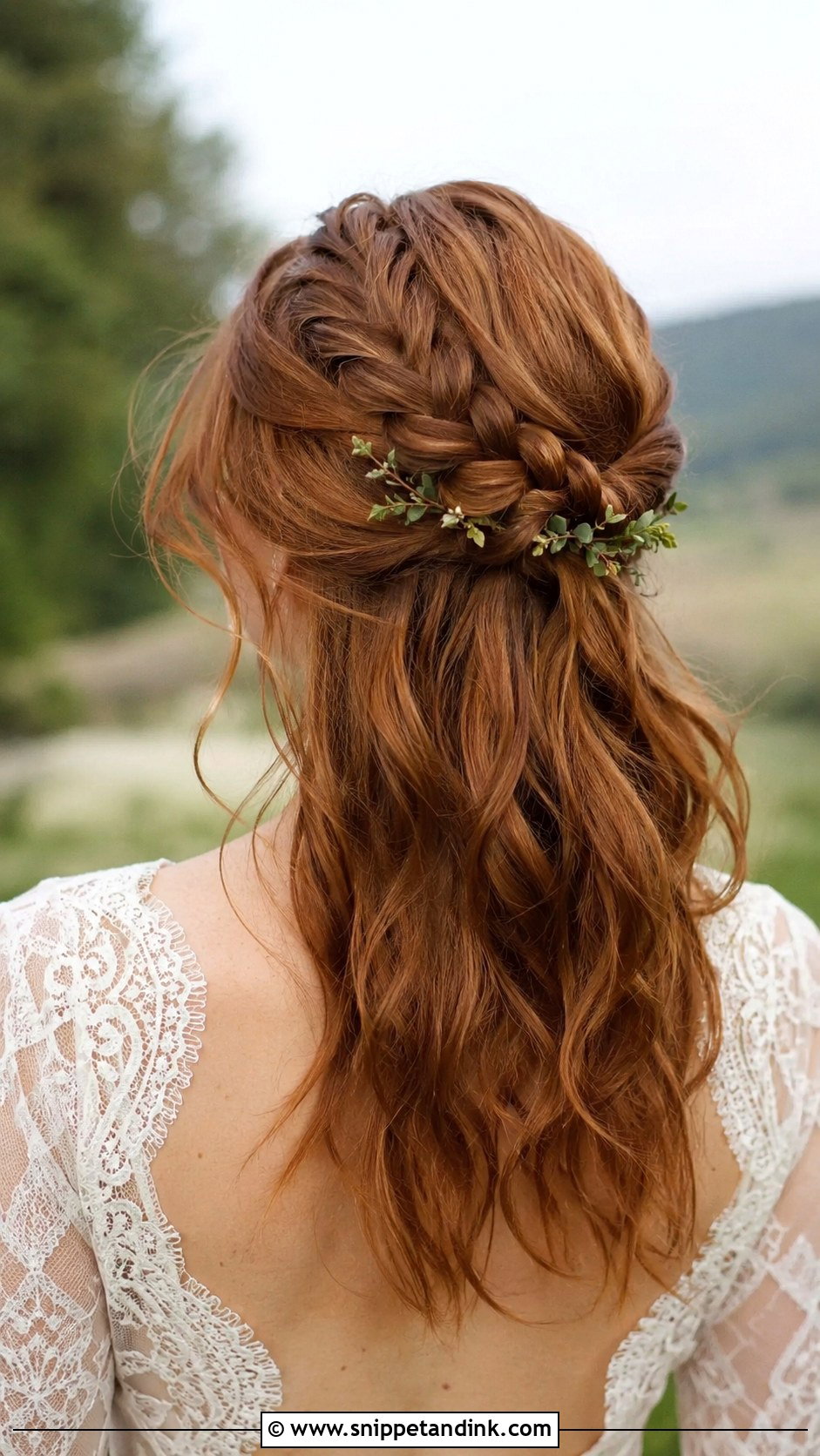 Braided Half Updo for Medium Hair - Snippet and Ink - 20 Wedding Hair for Shoulder Length Hair Ideas