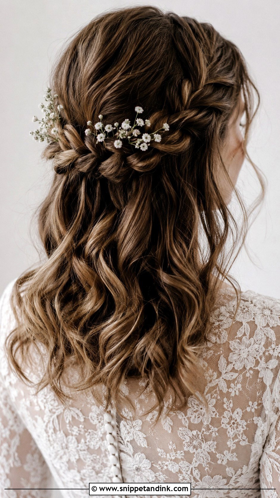 Braided Half Updo for Medium Length Wedding Hair - Snippet and Ink - 25 Hairstyles for Medium Length Hair Wedding