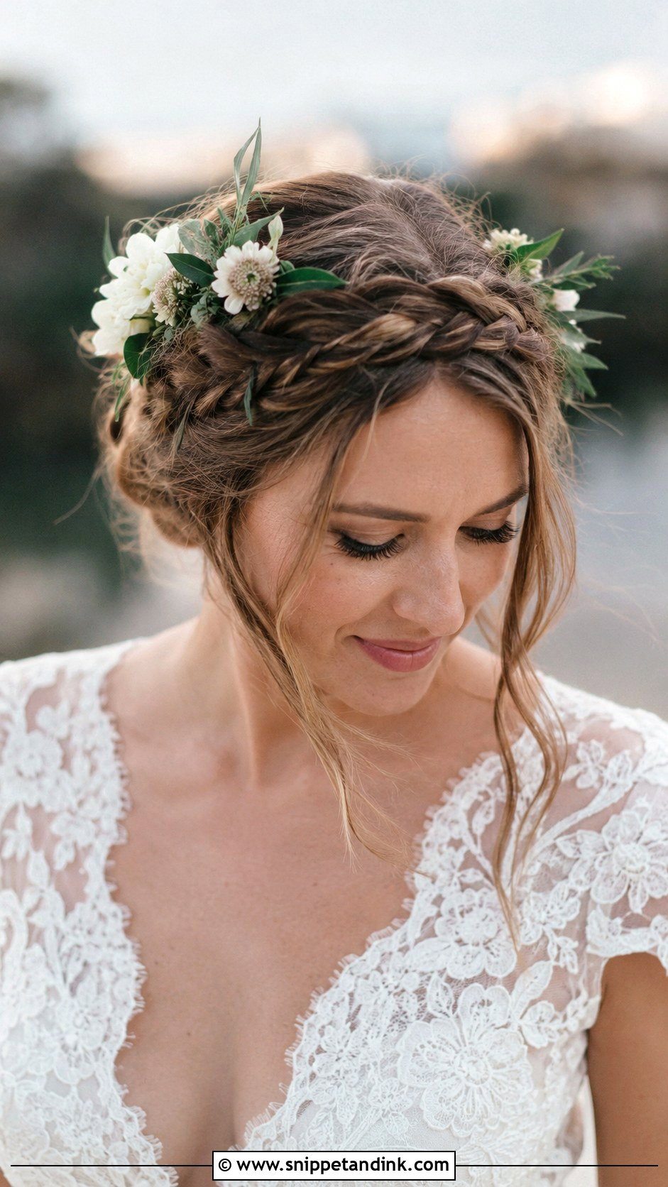 Braided Halo Crown - Snippet and Ink - 20 Easy Short Hair Updo Wedding Ideas