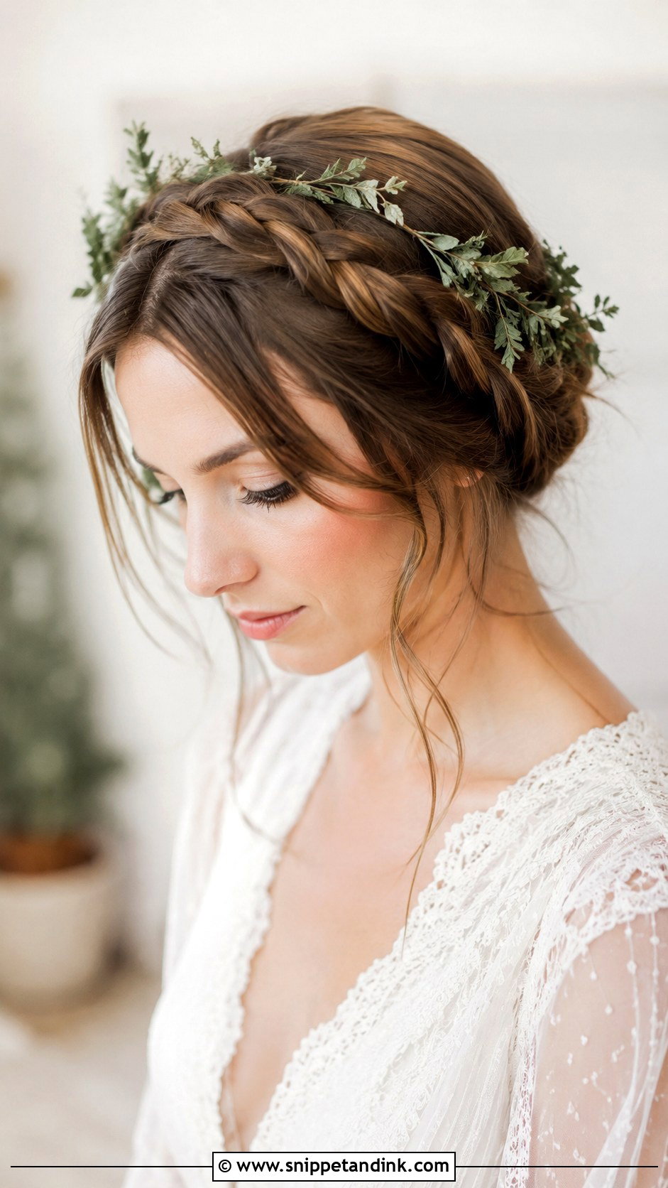 Braided Halo Crown - Snippet and Ink - 25 Wedding Hairstyles Straight Hair