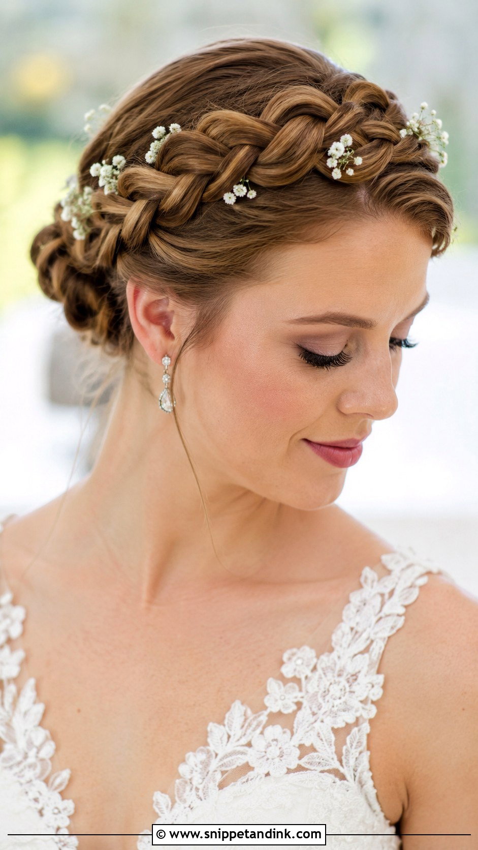 Braided Halo Hairstyle - Snippet and Ink - 30 Wedding Braid Hairstyles