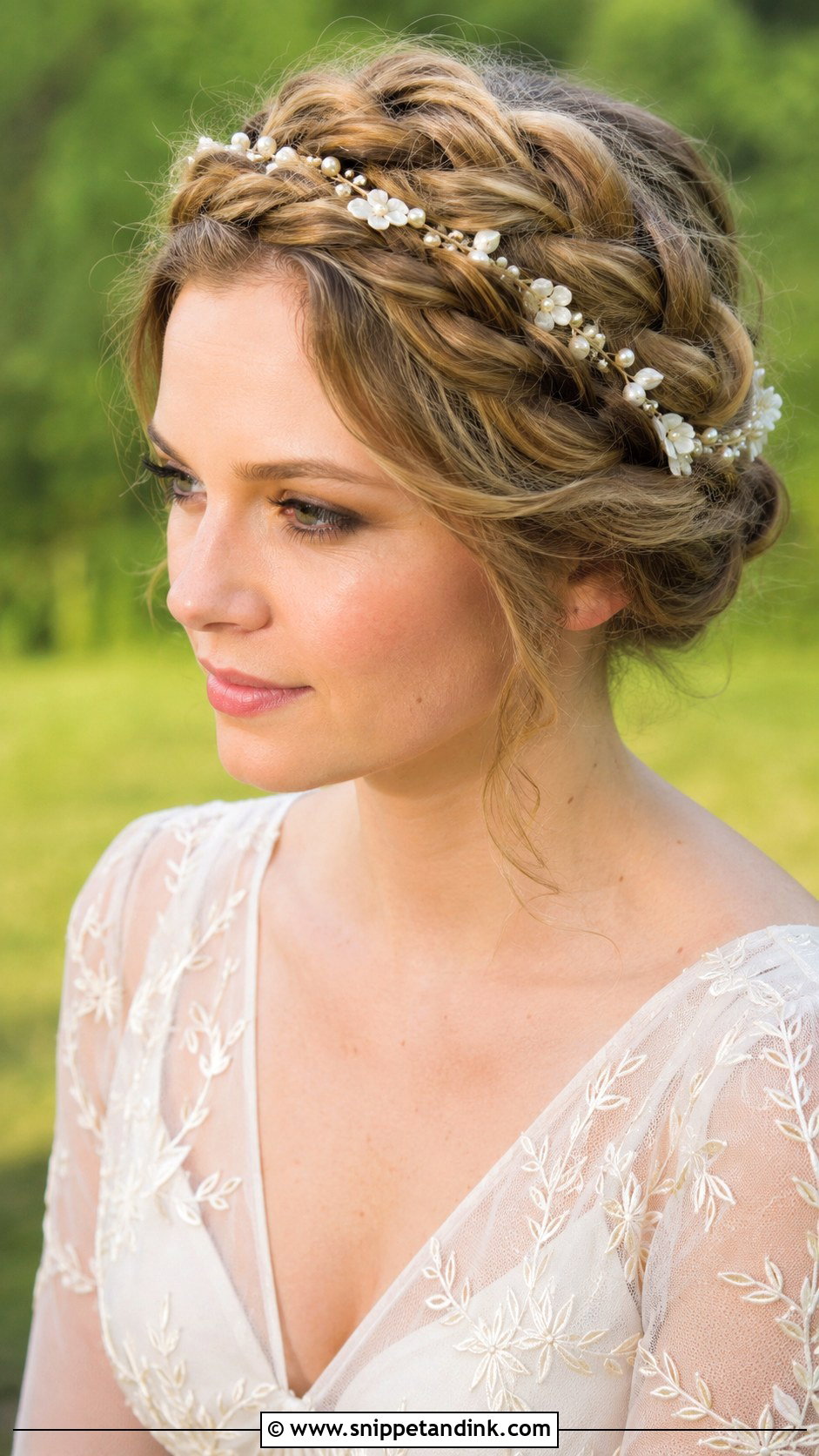 Braided Halo Updo - Snippet and Ink - 30 Wedding Guest Updo Hairstyles
