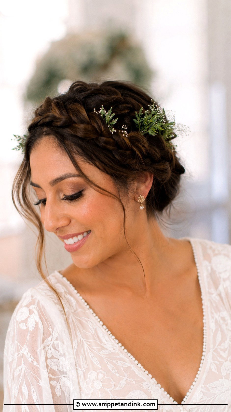 Braided Halo Updo Wedding Hairstyle - Snippet and Ink - 30 Updo Hairstyles for Wedding