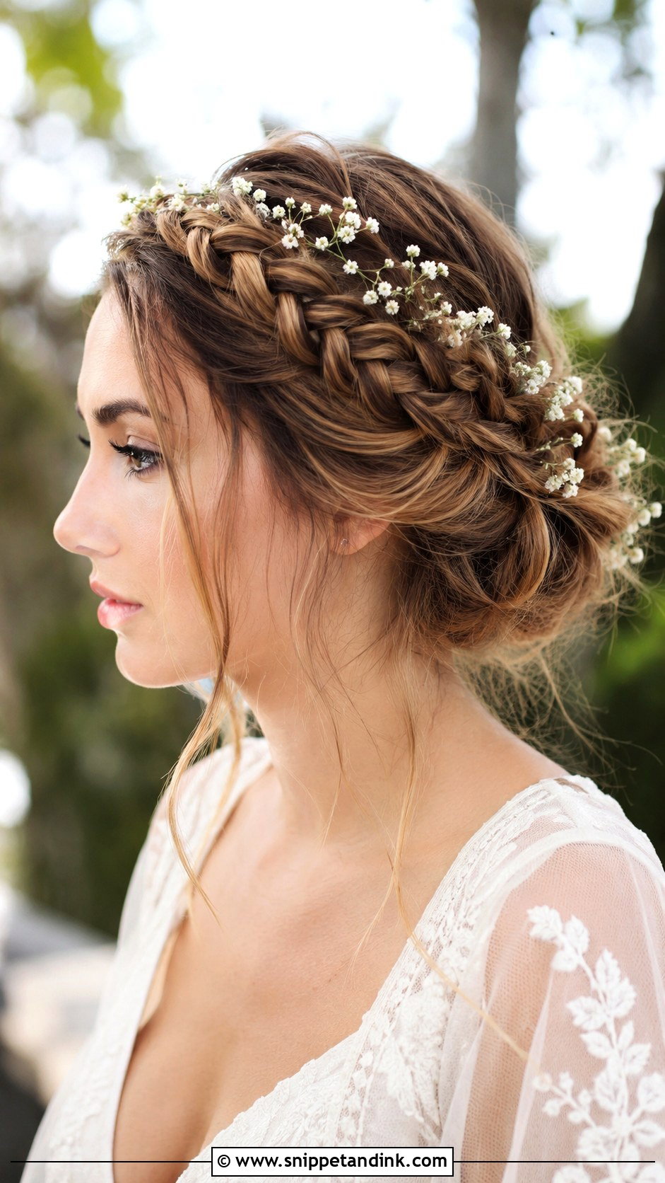 Braided Halo Updo - Snippet and Ink - 20 Short Hair for Wedding Guest Ideas
