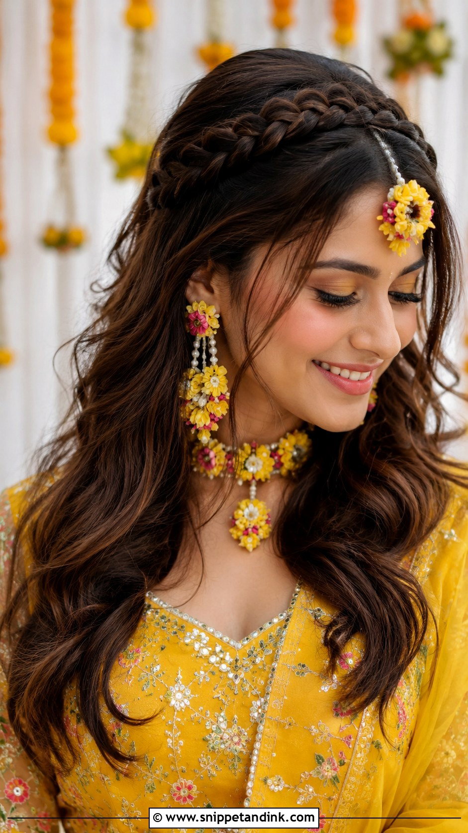 Braided Headband Look - Snippet and Ink - 25 Indian Wedding Hairstyle for Short Hair Ideas