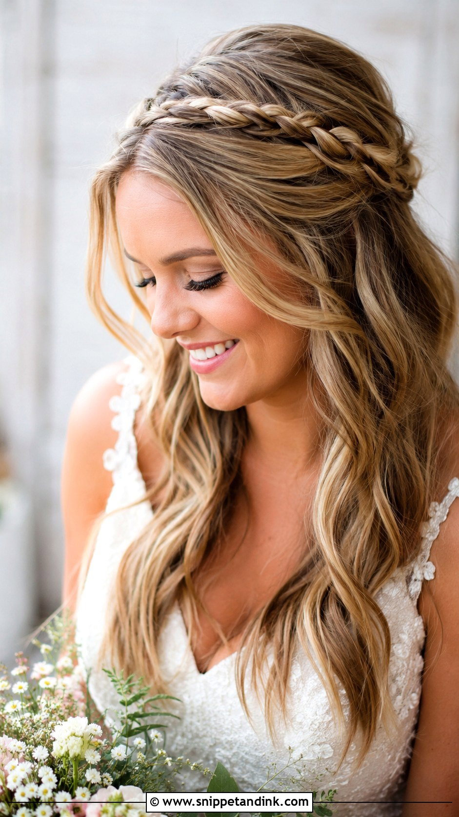Braided Headband With Hair Down - Snippet and Ink - 20 Bridal Headband with Hair Down Ideas