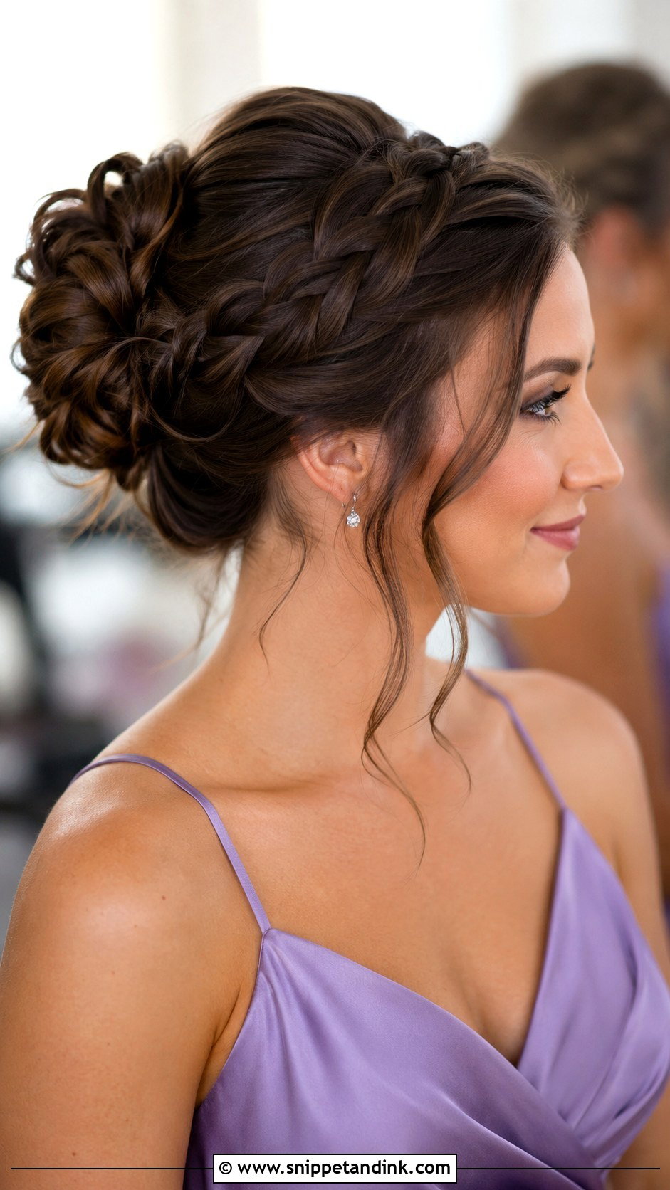 Braided High Bun Bridesmaid Hair - Snippet and Ink - 20 High Bun Bridesmaid Hair Ideas