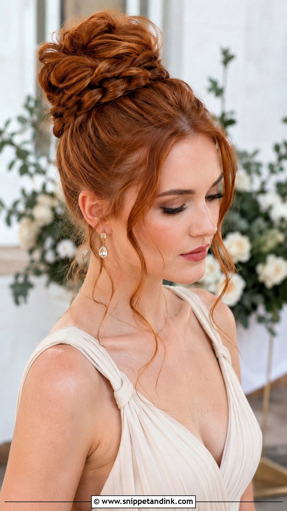 Braided High Bun For Bridesmaid - Snippet and Ink - 20 Braid Hairstyles for Wedding Bridesmaid
