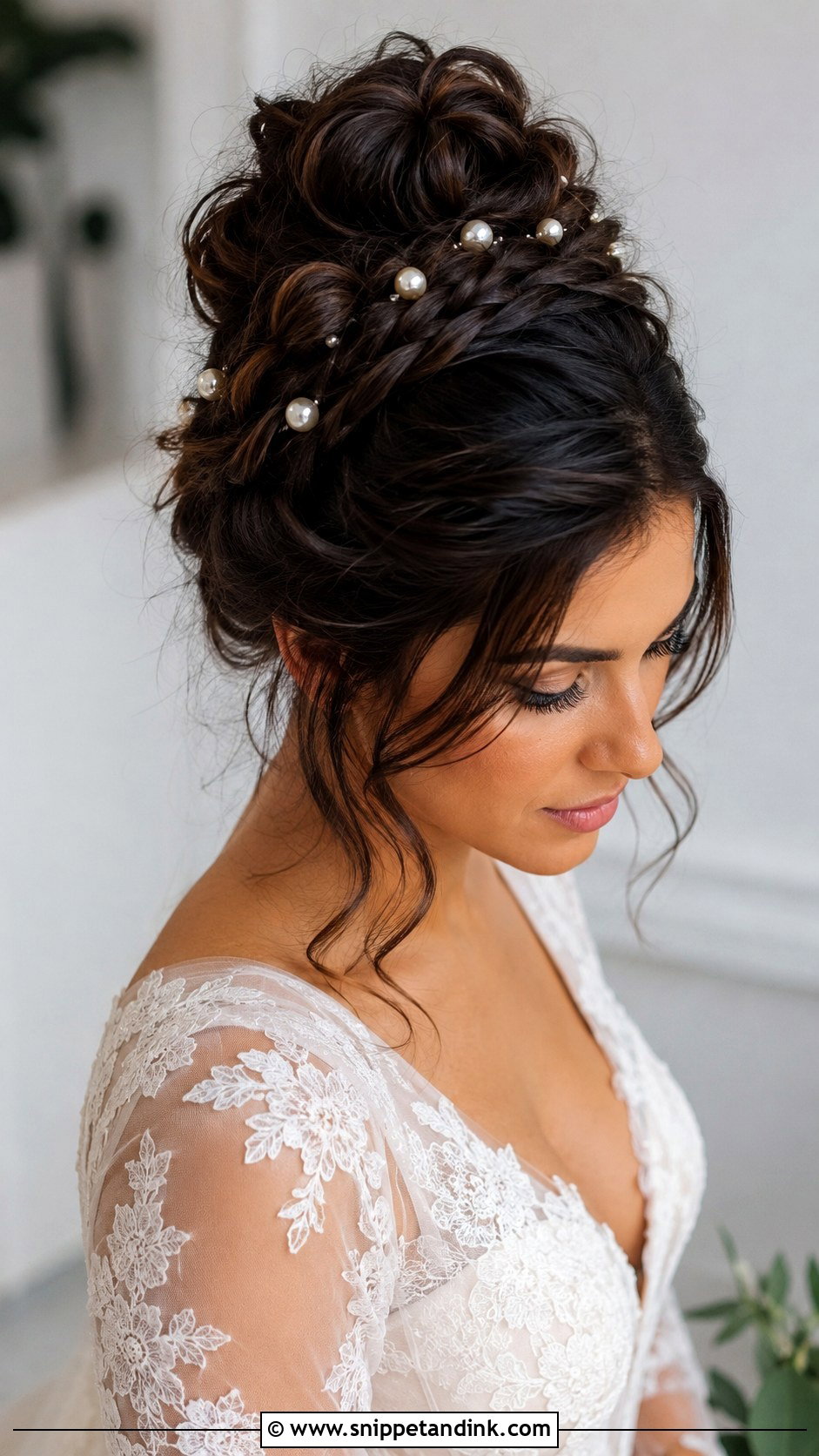 Braided High Bun Wedding Hair - Snippet and Ink - 15 High Updo Wedding Hair Ideas