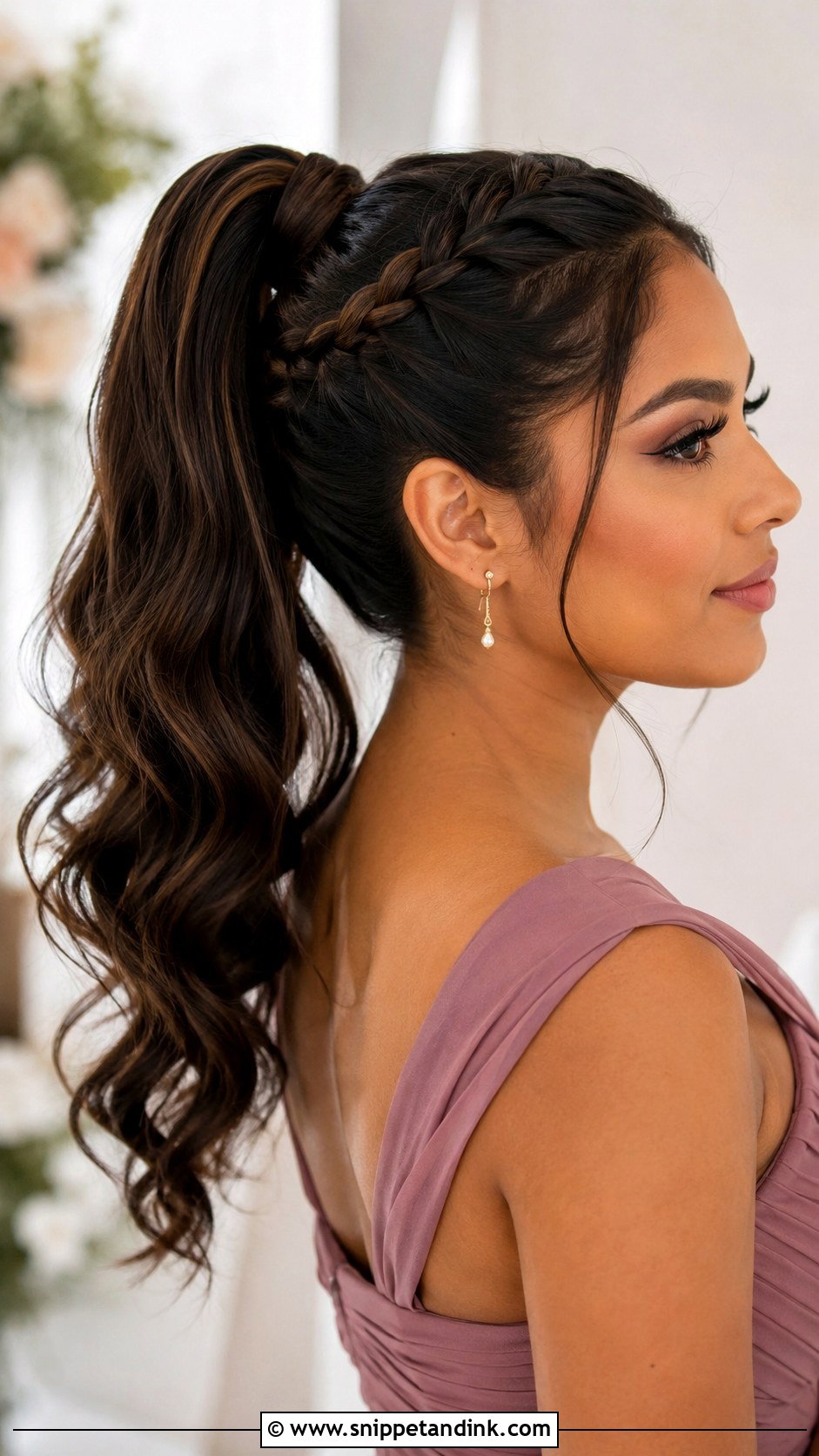 Braided High Ponytail Bridesmaid Hair - Snippet and Ink - 20 High Ponytail Bridesmaid Hair Ideas