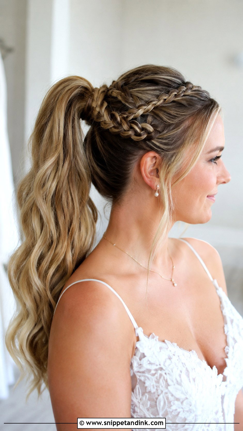 Braided High Ponytail for Wedding Day - Snippet and Ink - 25 Bridal High Ponytail Ideas