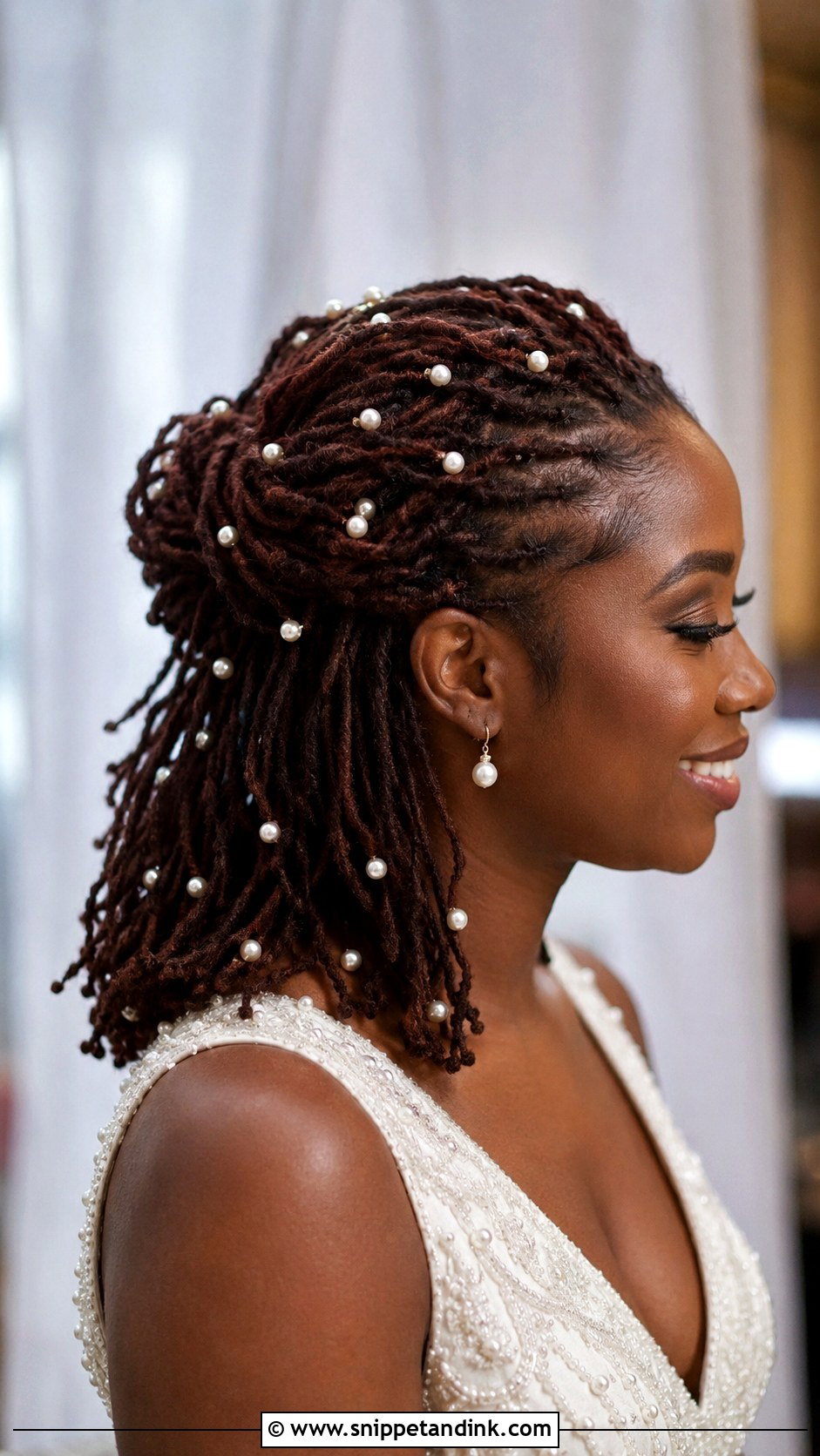 Braided Loc Crown Wedding Hair - Snippet and Ink - 15 Wedding Hair Locs